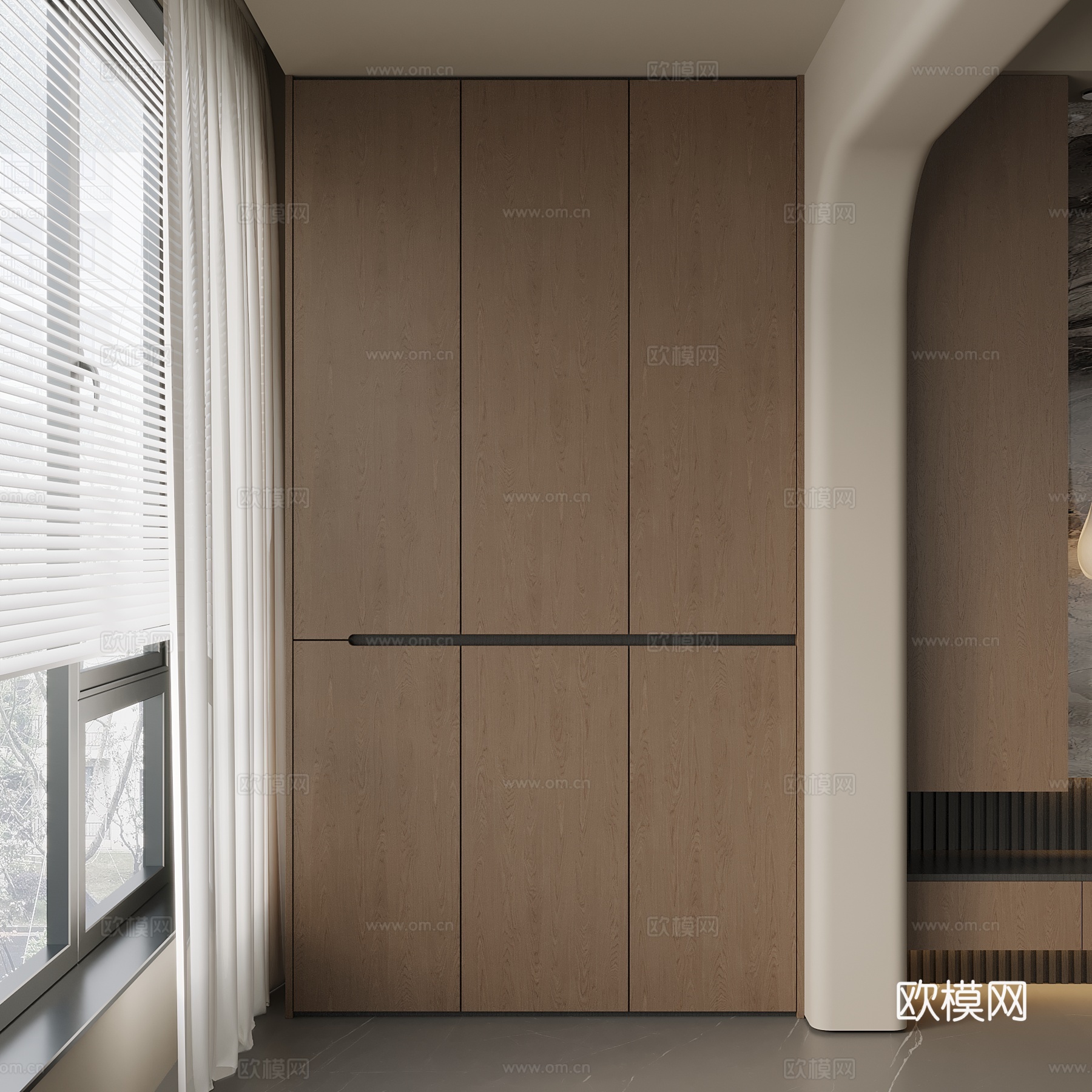 中古 新中式 储物柜 置物柜 阳台柜su模型