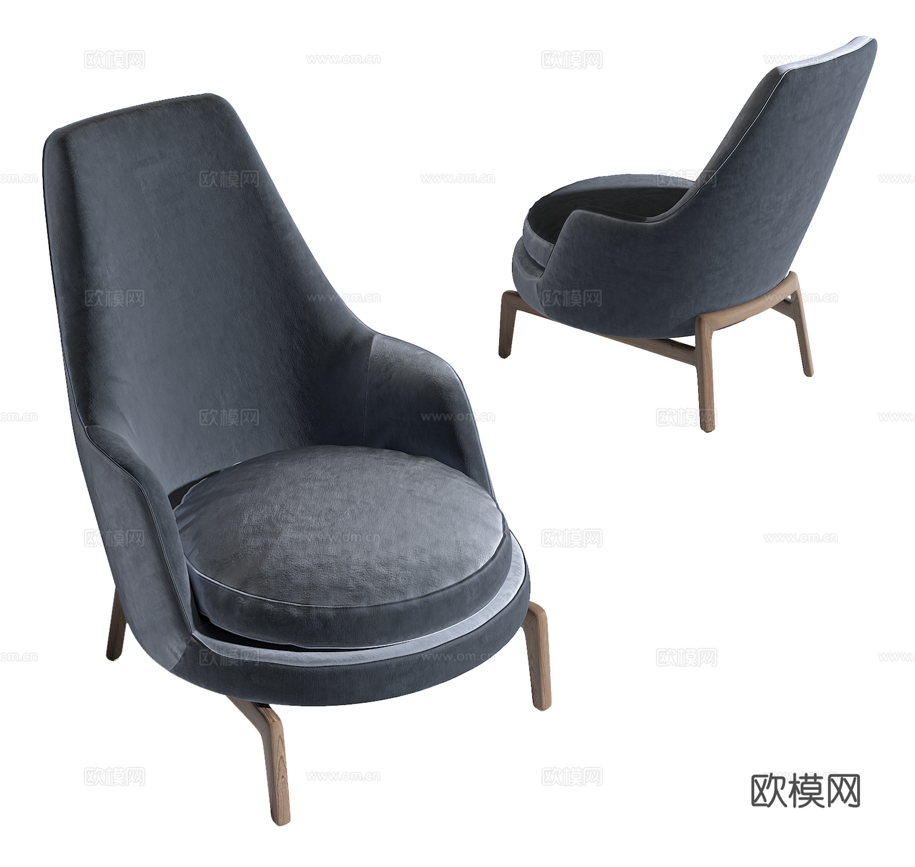 现代单人沙发su模型