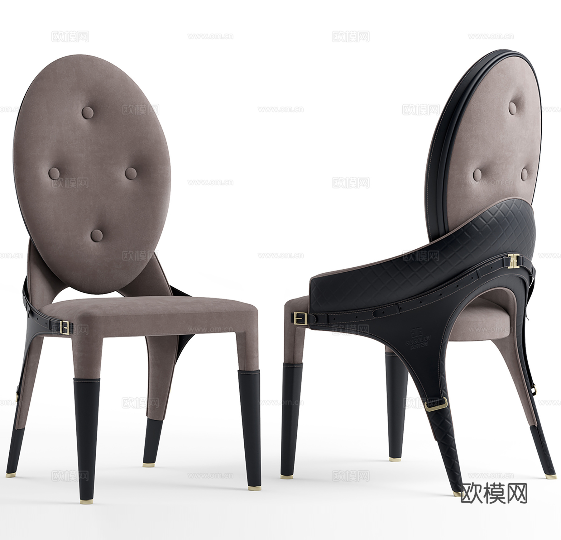 欧式休闲椅 办公椅 餐椅 布椅su模型