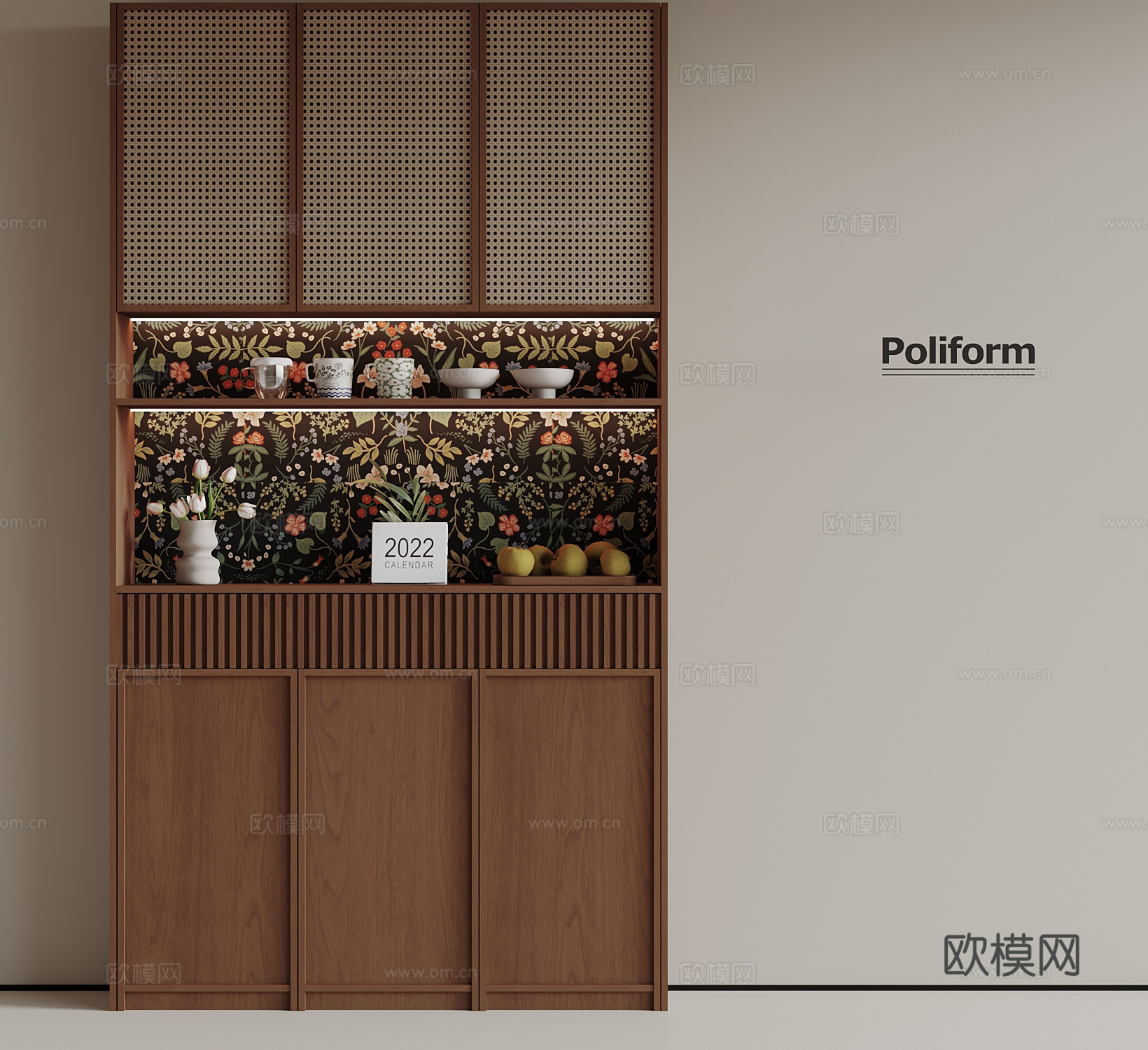 中古风玄关柜 餐边柜 玄关鞋柜3d模型