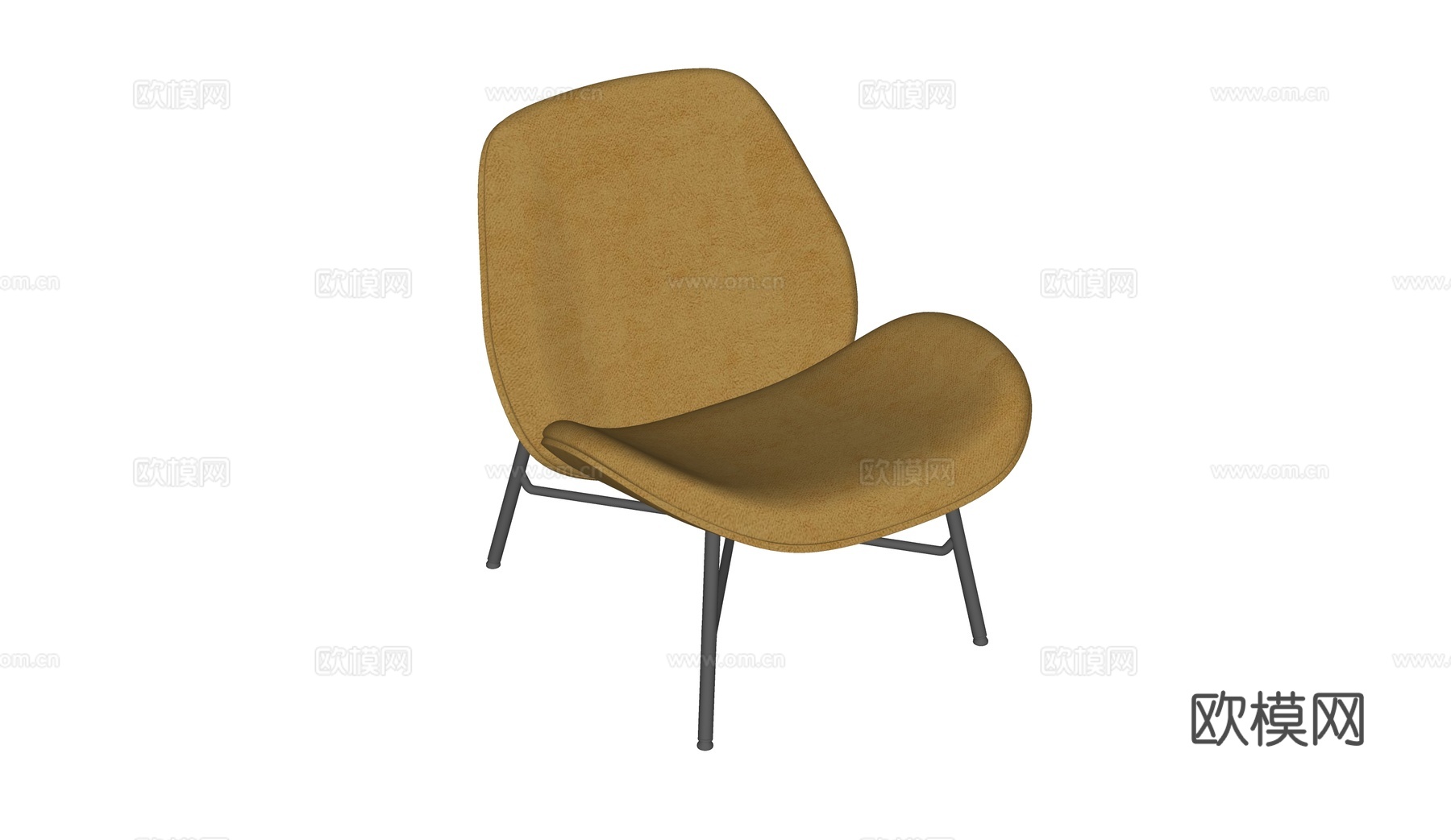 现代休闲椅su模型下载（渲染图2）