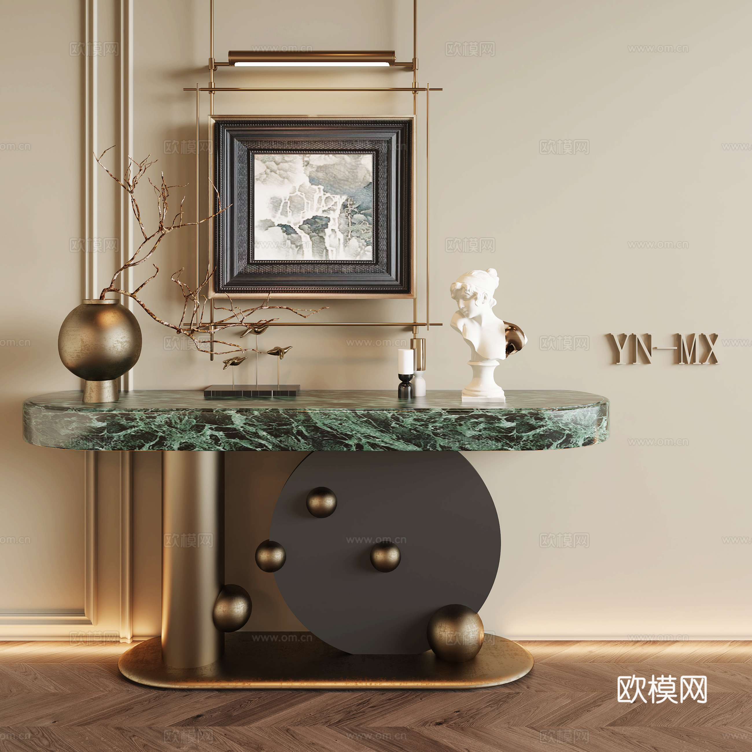 法式玄关端景台3d模型