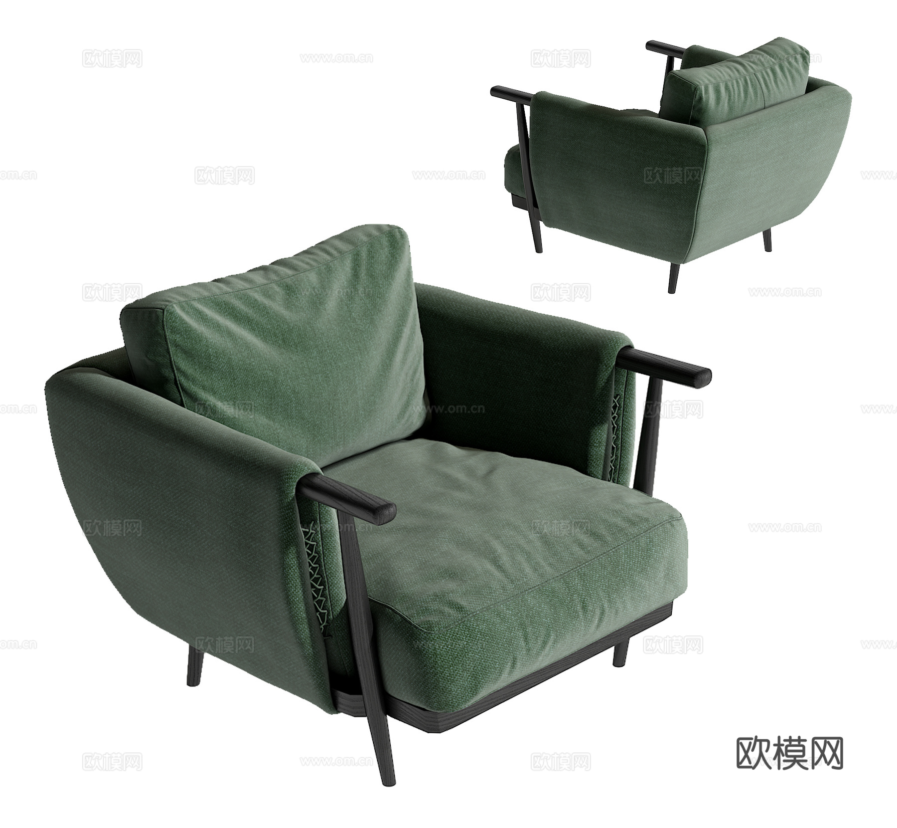 现代单人沙发su模型