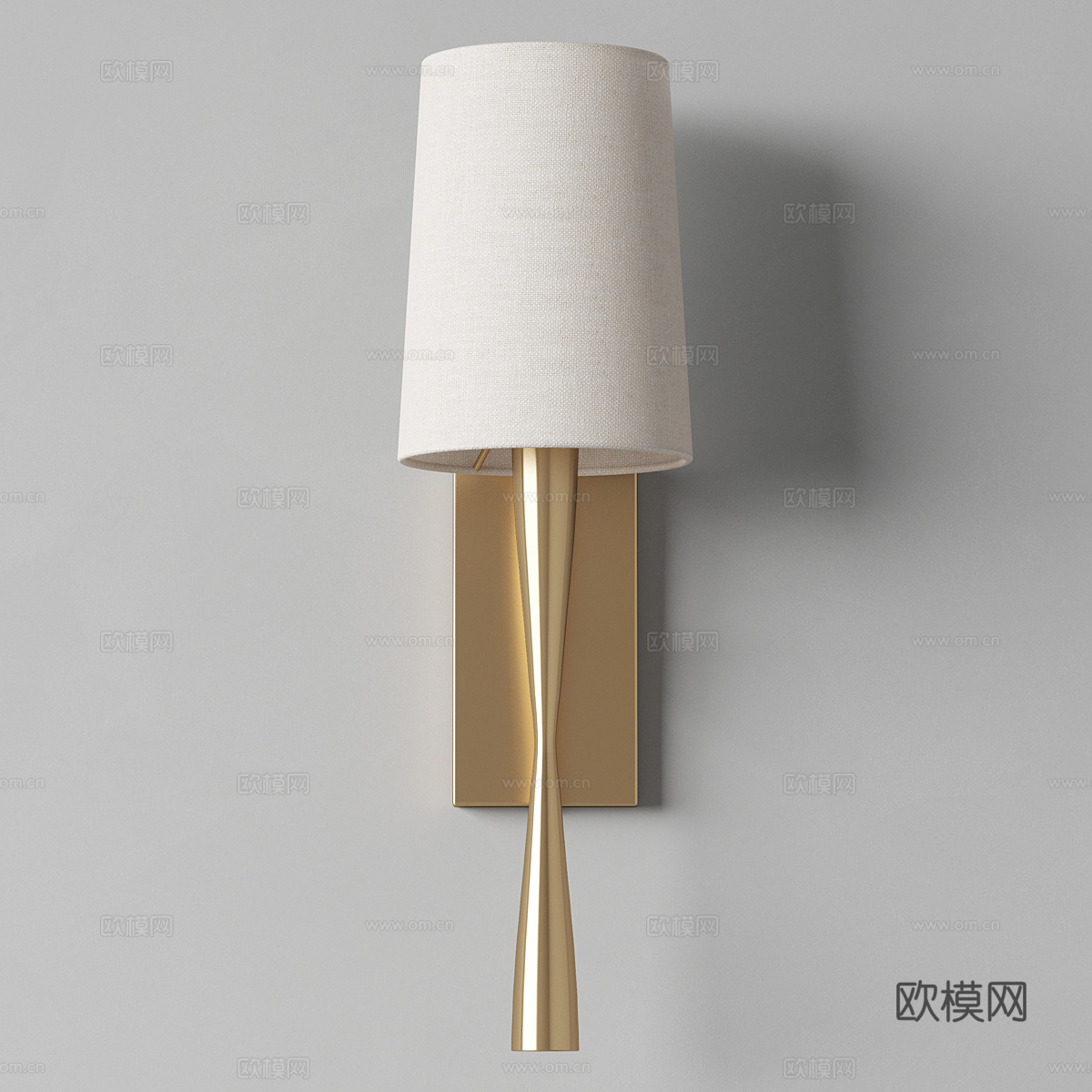 现代轻奢长条金属壁灯3d模型