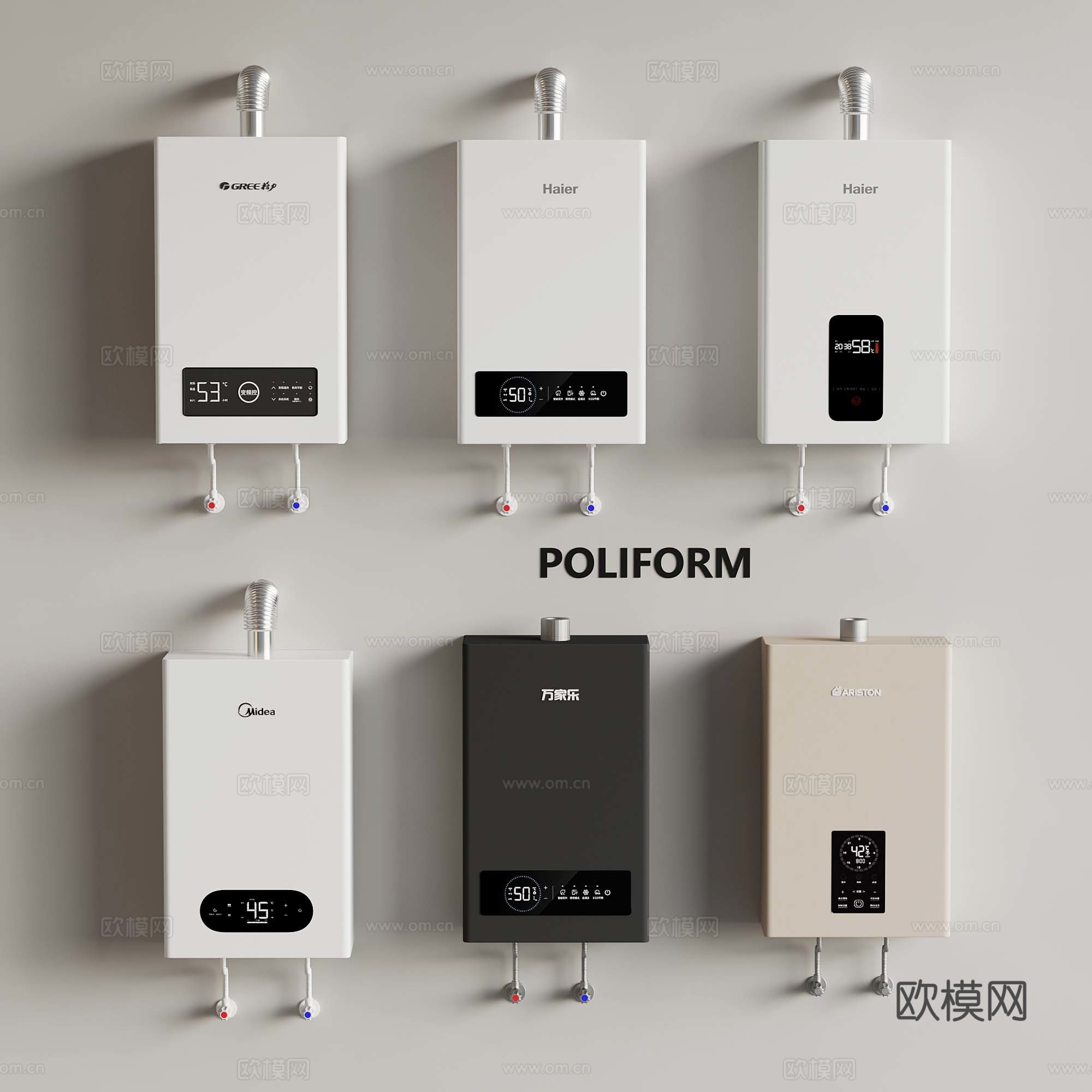 17热水器 壁挂热水器su模型