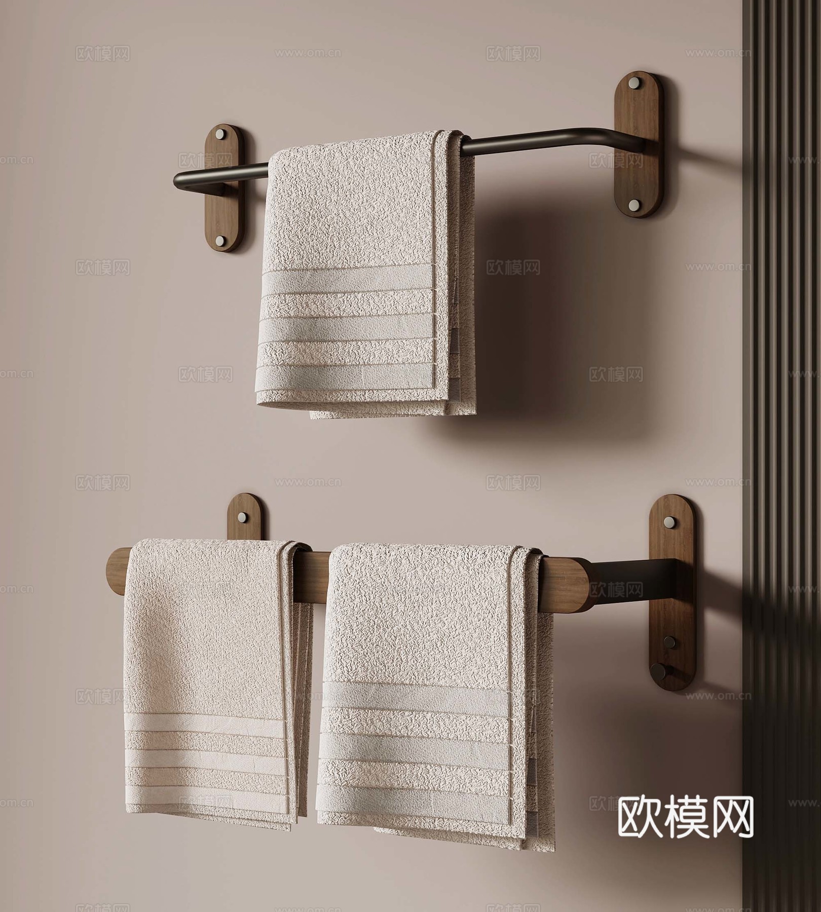 34现代中古风毛巾架su模型