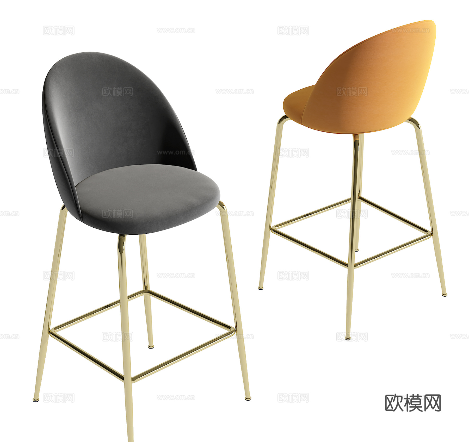 现代吧台椅su模型