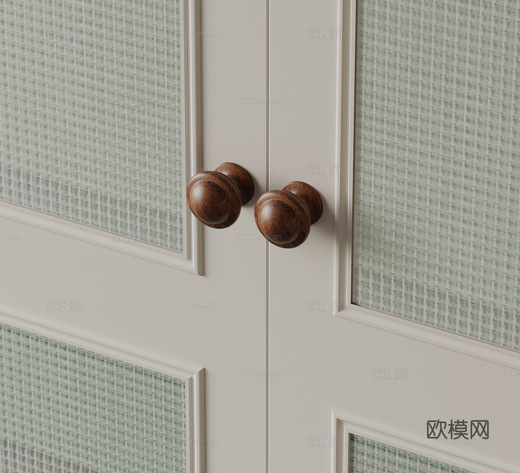 34现代中古风拉手 柜门把手su模型