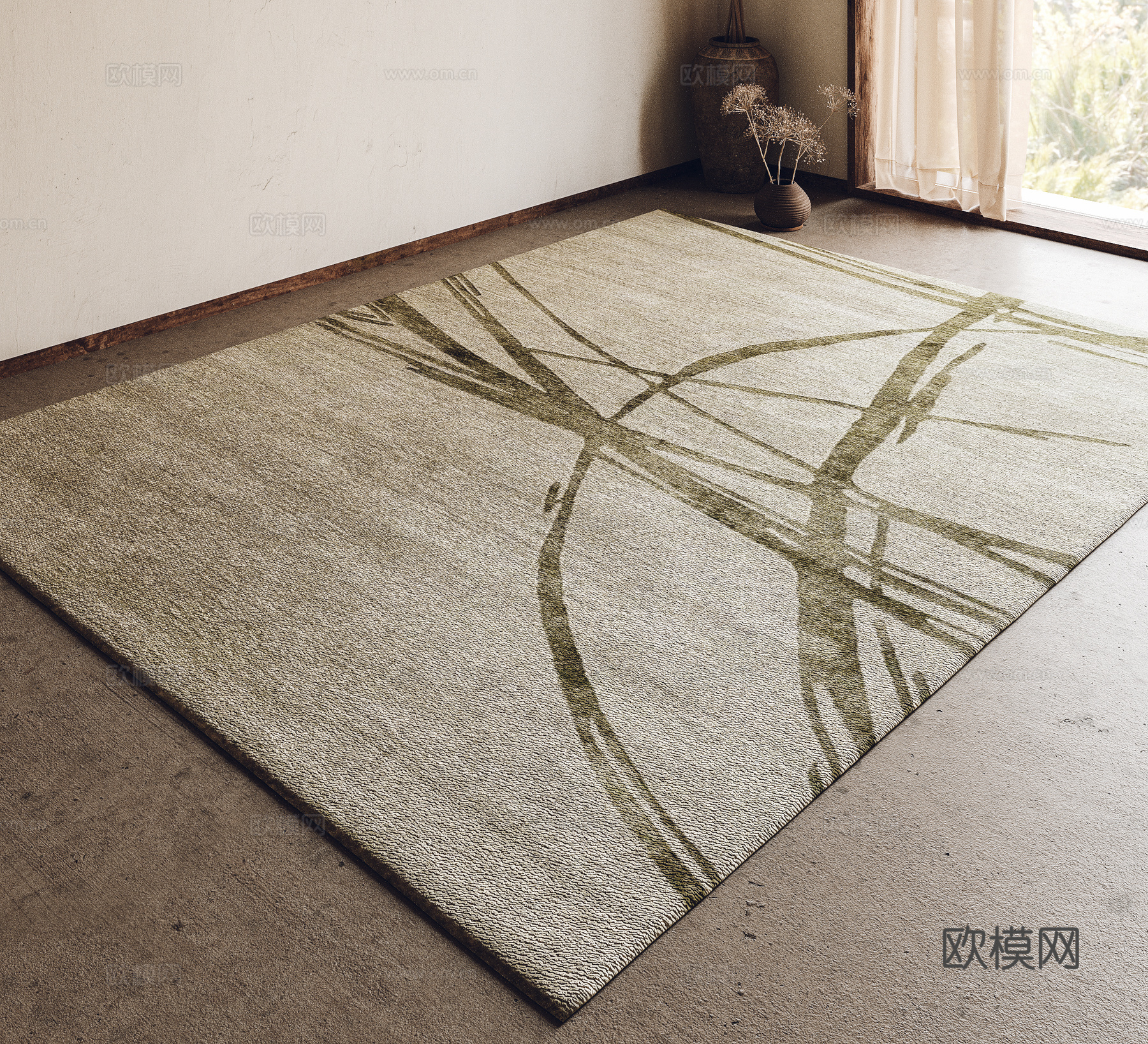现代地毯 布艺地毯 卧室地毯 客厅地毯3d模型
