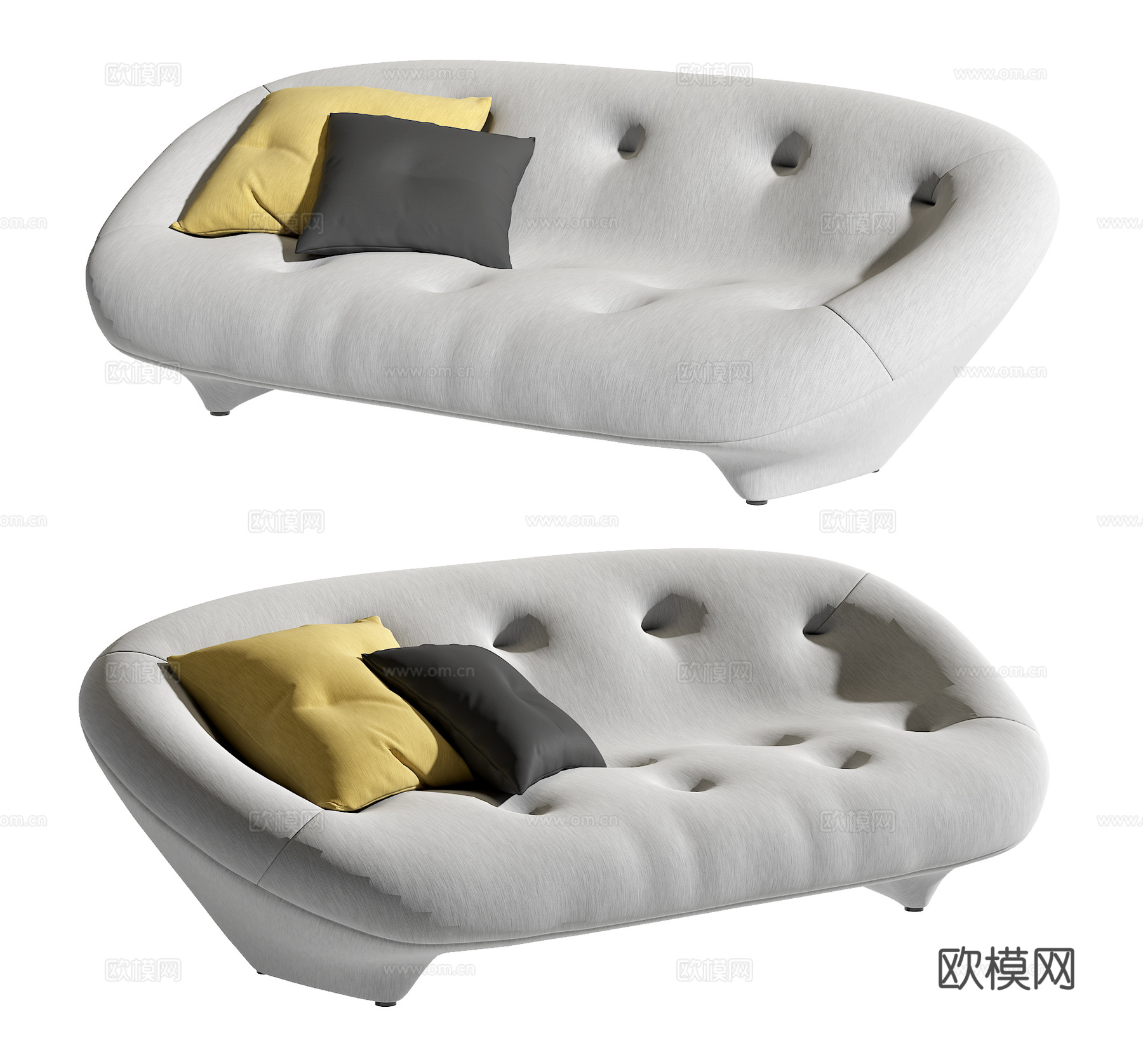 现代多人沙发su模型