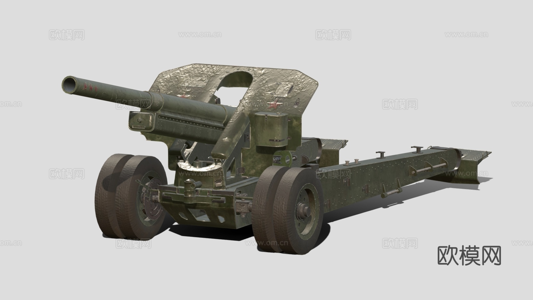 现代重武器 高射炮 大炮 炮台3d模型
