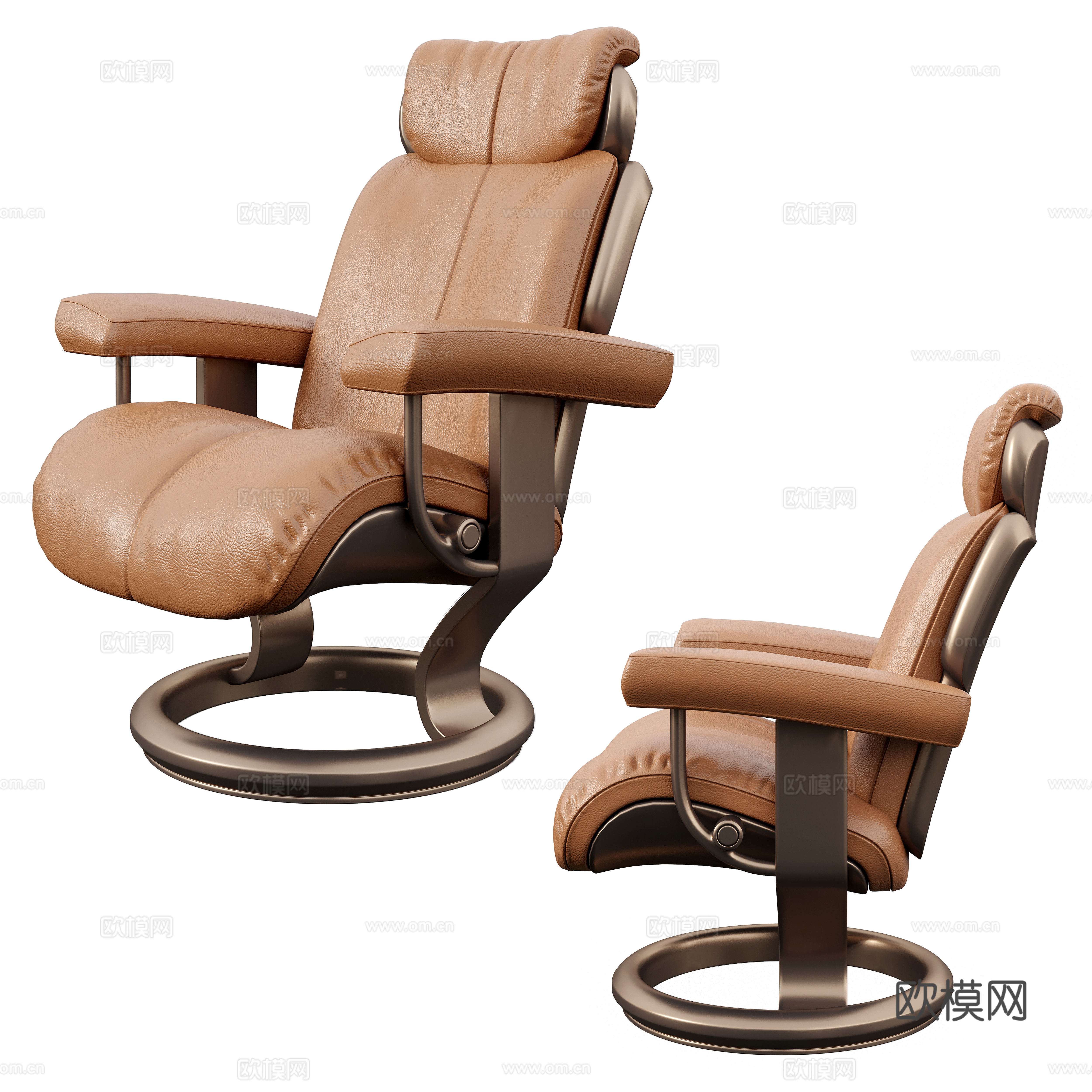 现代单椅躺椅3d模型