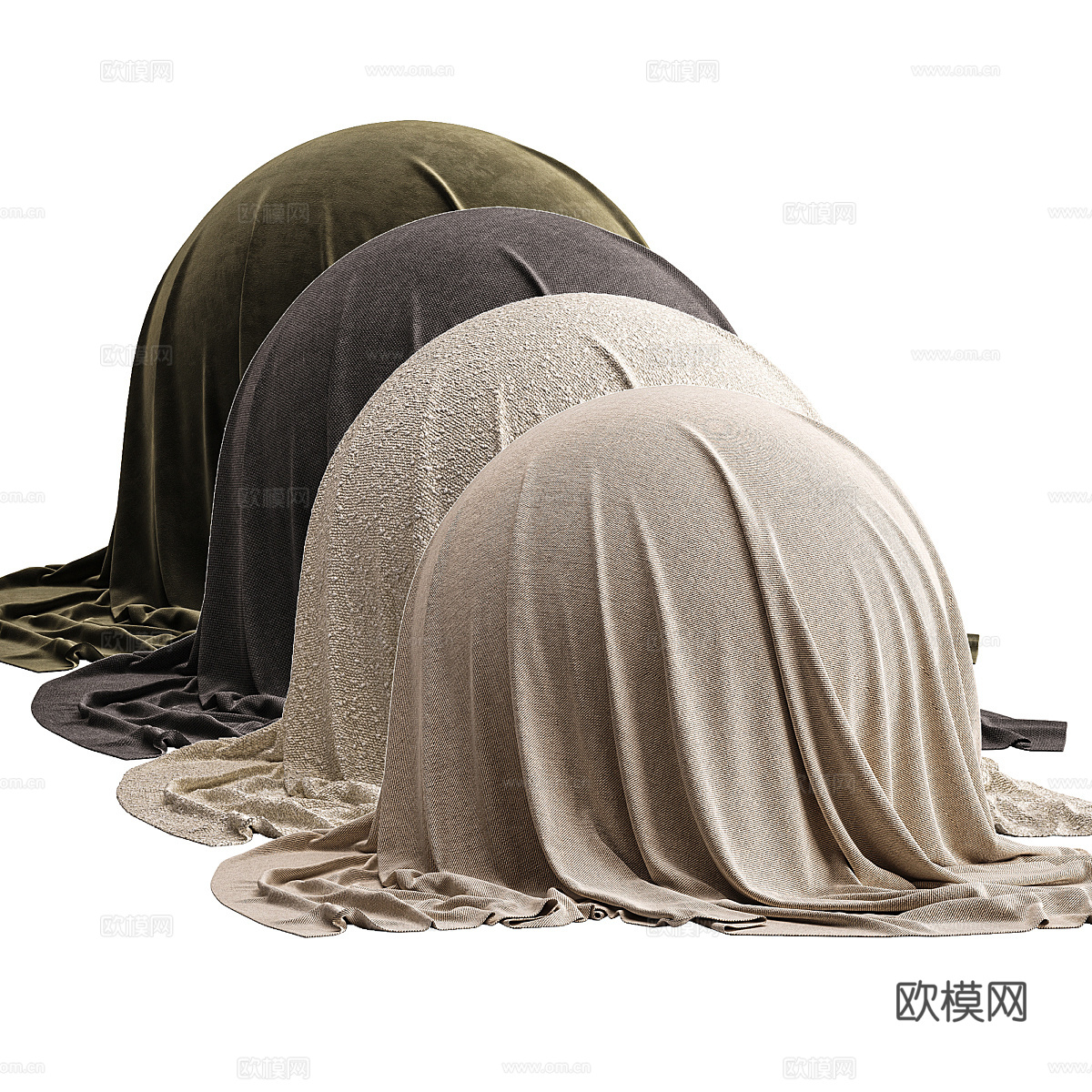现代意式布料 面料3d模型