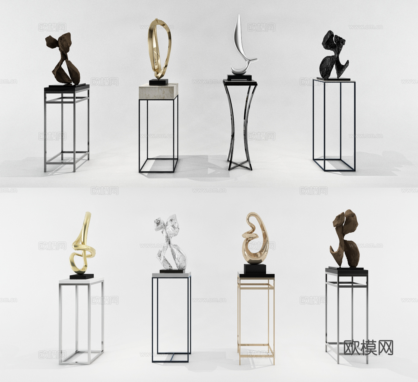 现代装饰架组合3d模型
