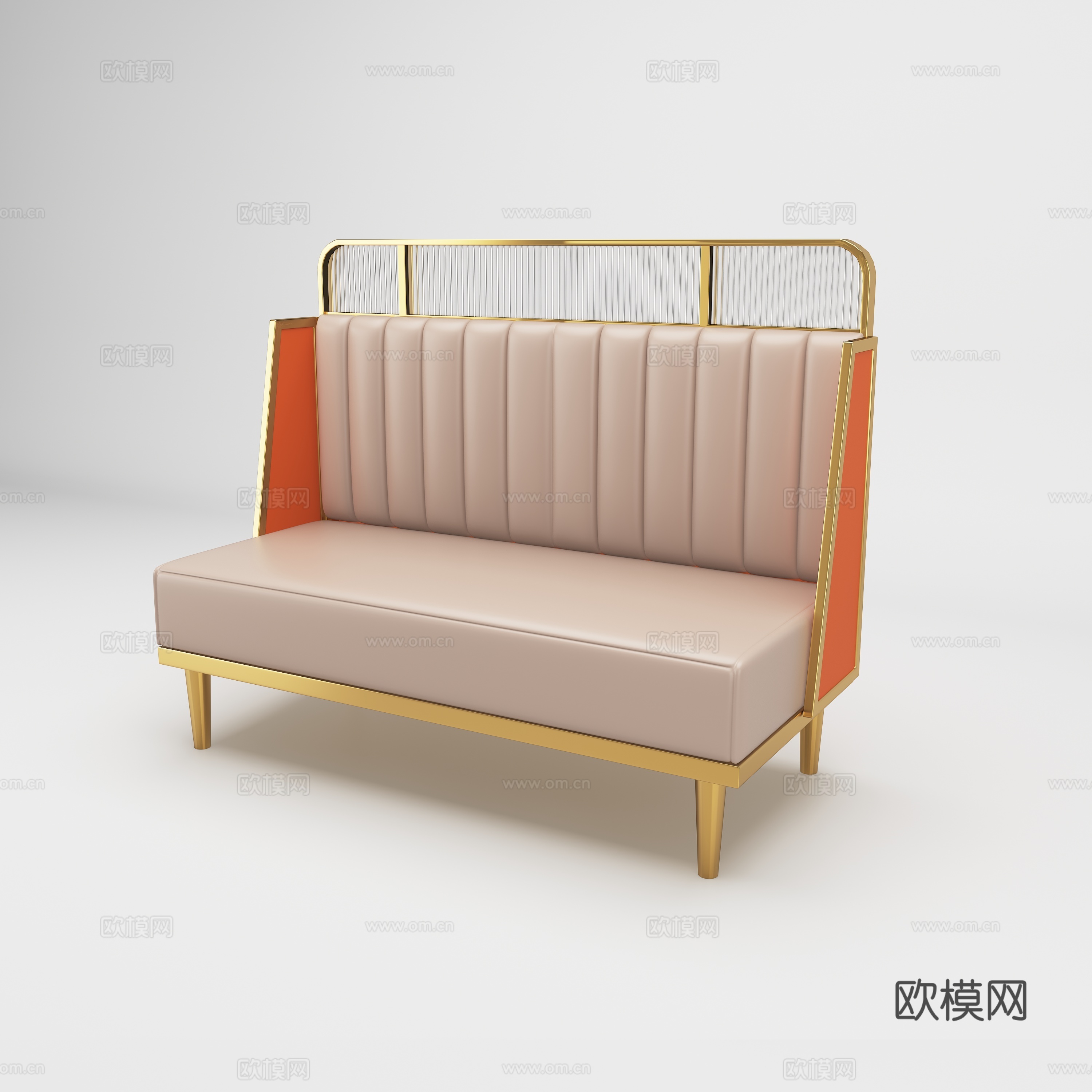 餐饮卡座沙发3d模型