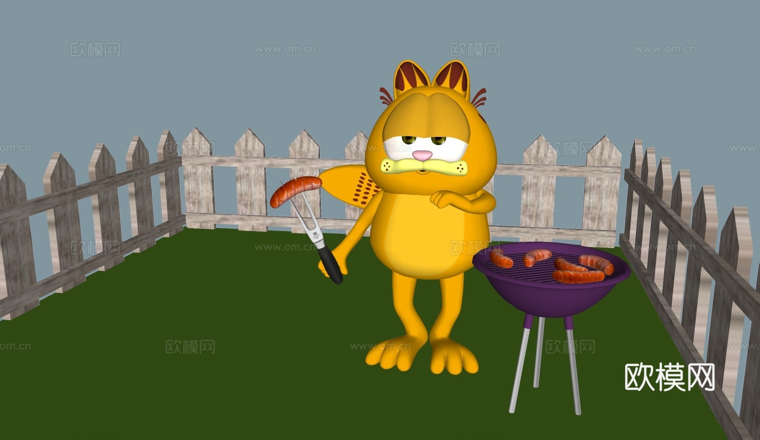 现代加菲猫免费su模型下载
