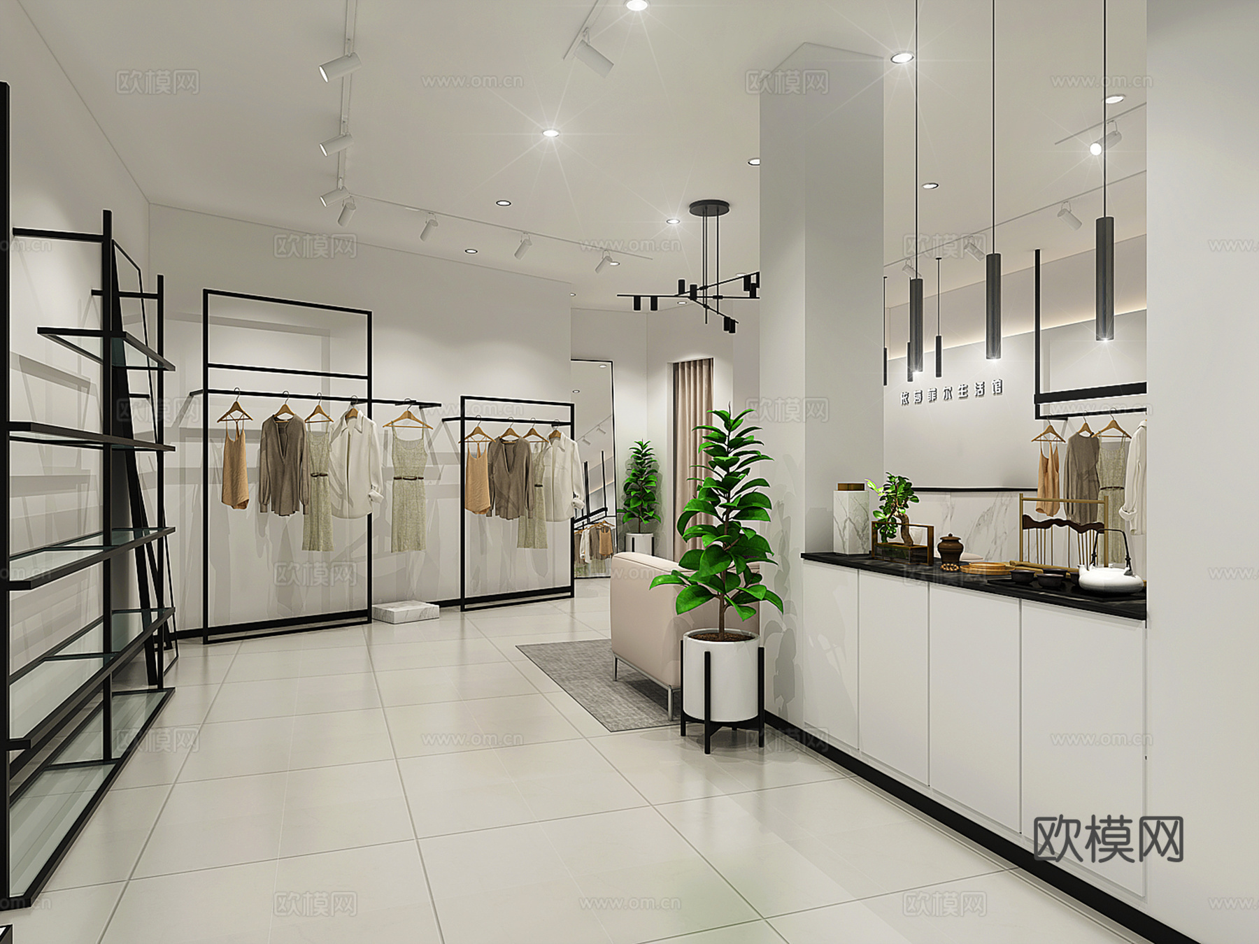 现代服装店设计3d模型