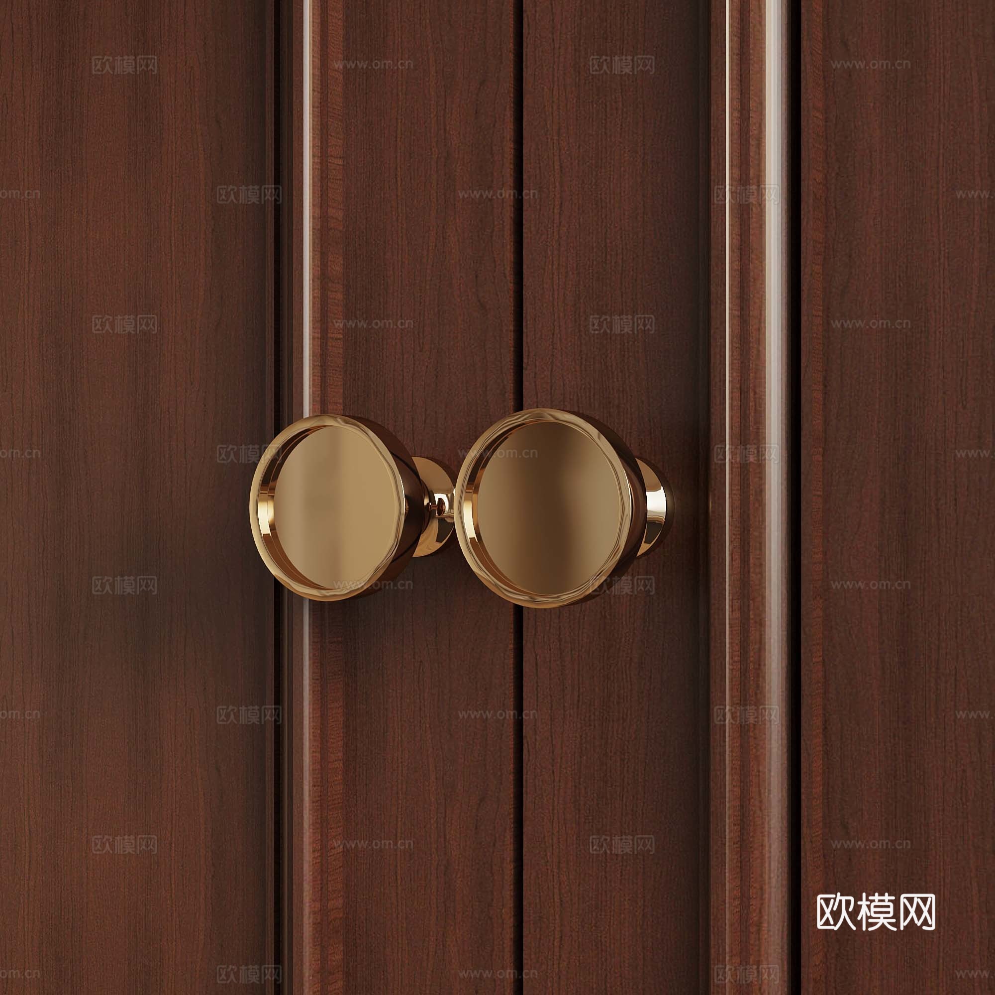 34现代法式柜门拉手 圆形把手su模型