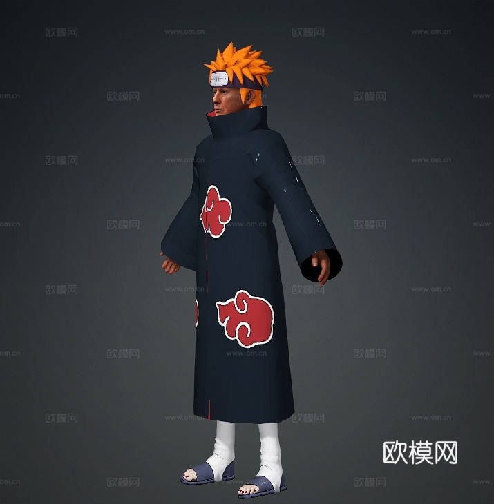 《火影忍者》川普版天道佩恩 搞笑人物 塌陷模型，特朗普3d模型