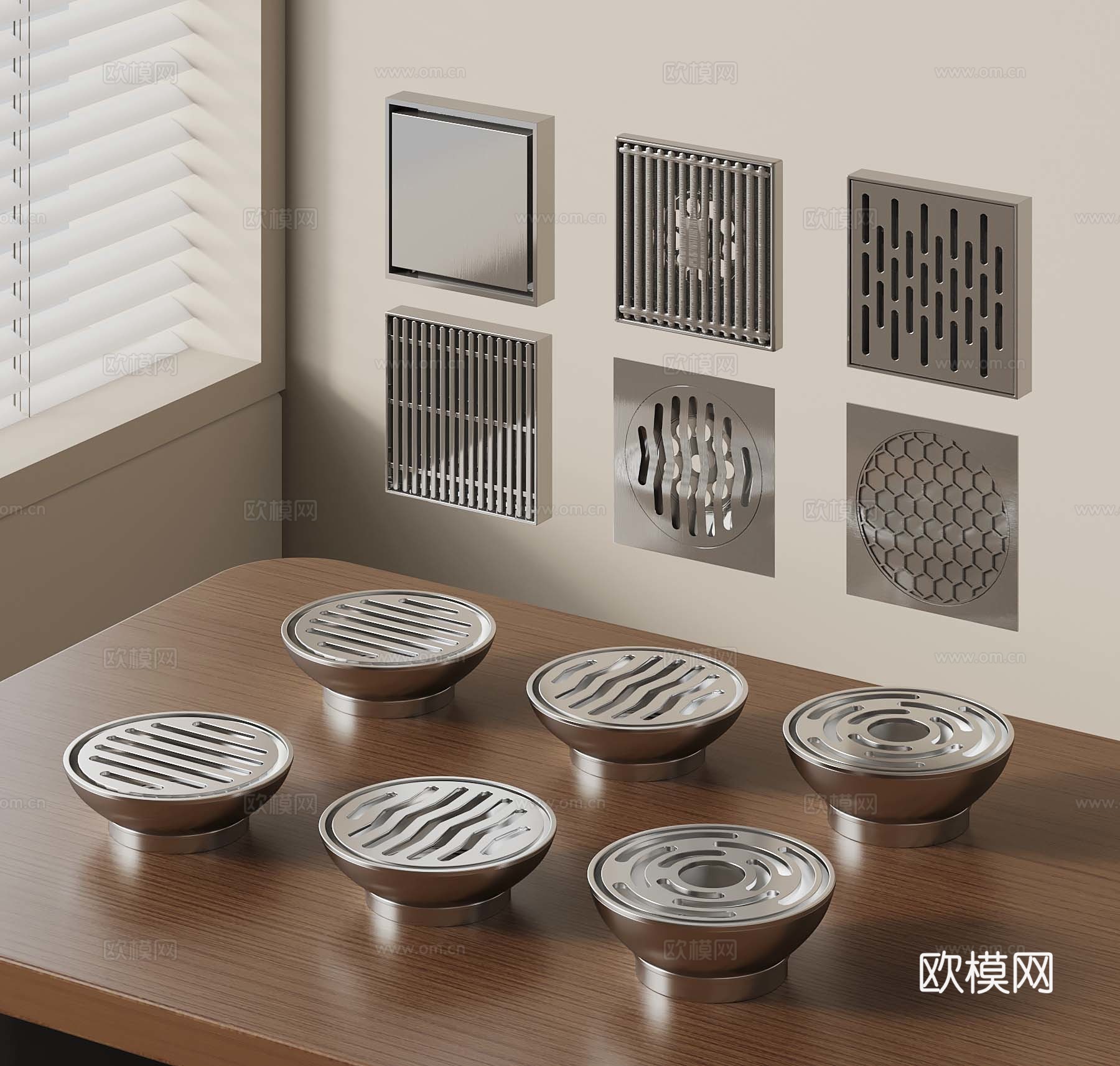 12地漏 无缝地漏su模型