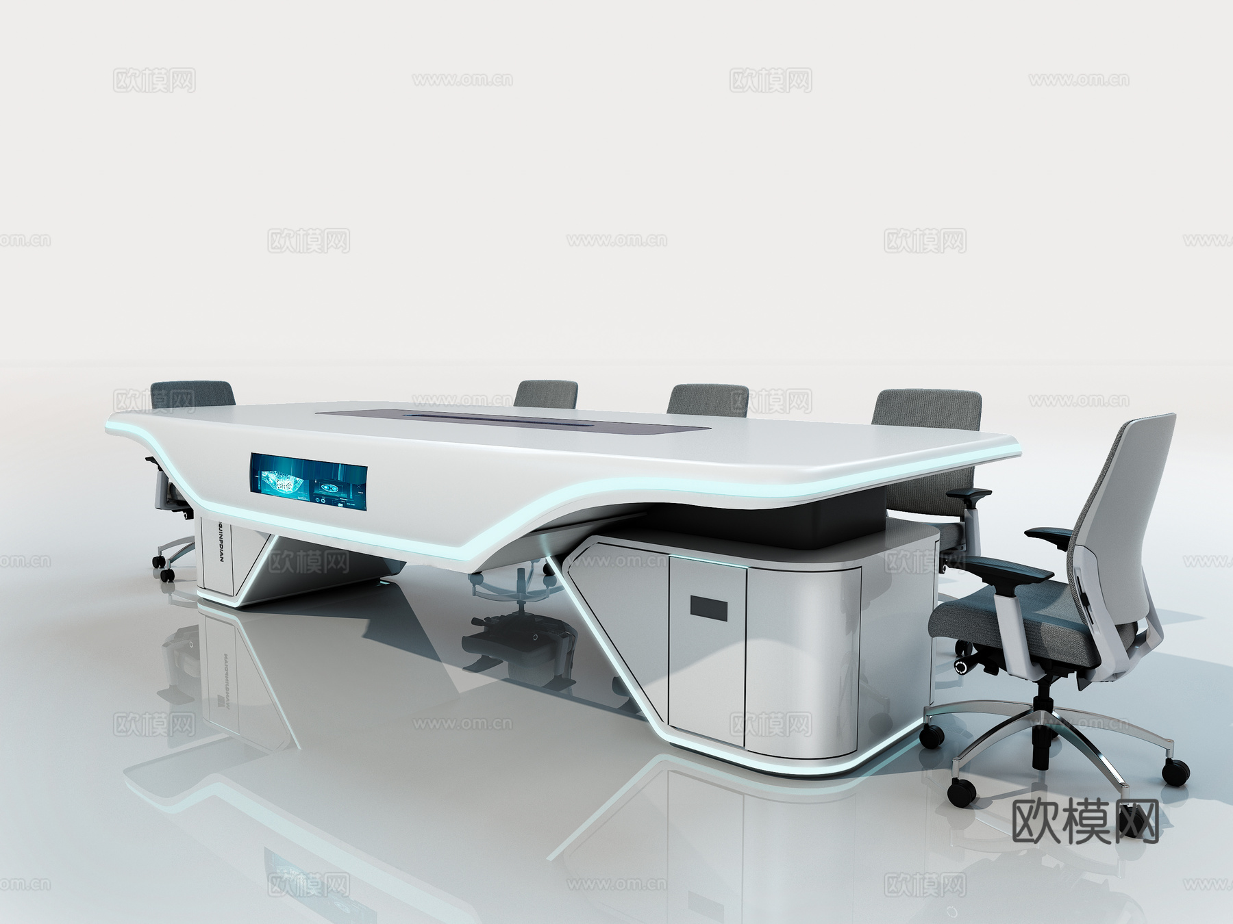 现代会议桌智能会议桌多功能会议桌3d模型