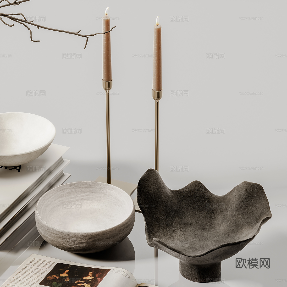新中式饰品摆件组合3d模型