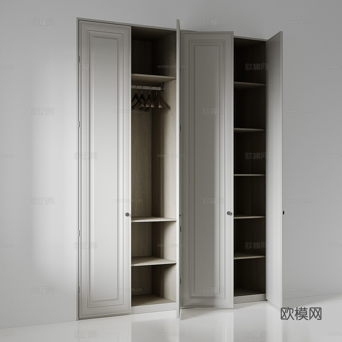 现代意式开门衣柜3d模型
