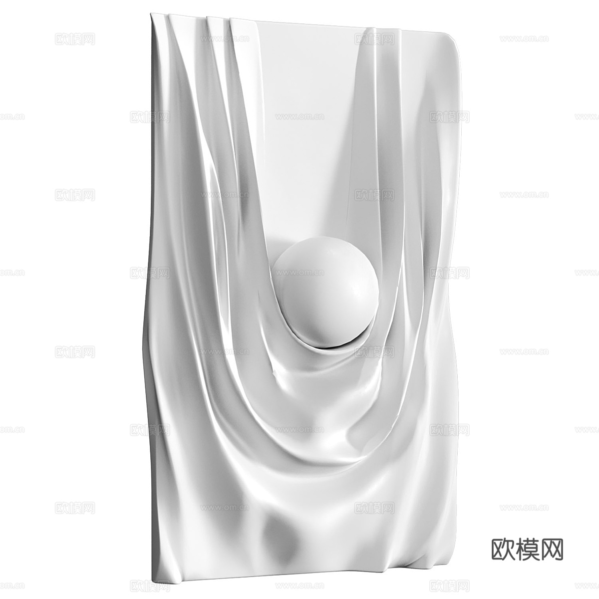 现代意式装饰性抽象球板3d模型