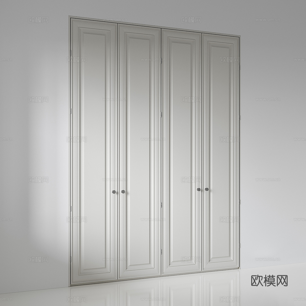 现代意式开门衣柜3d模型