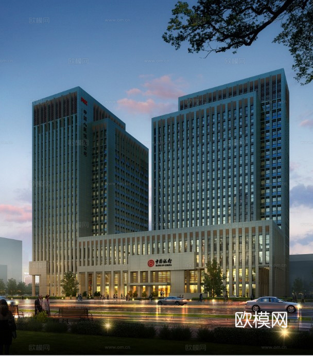 现代办公楼su模型下载