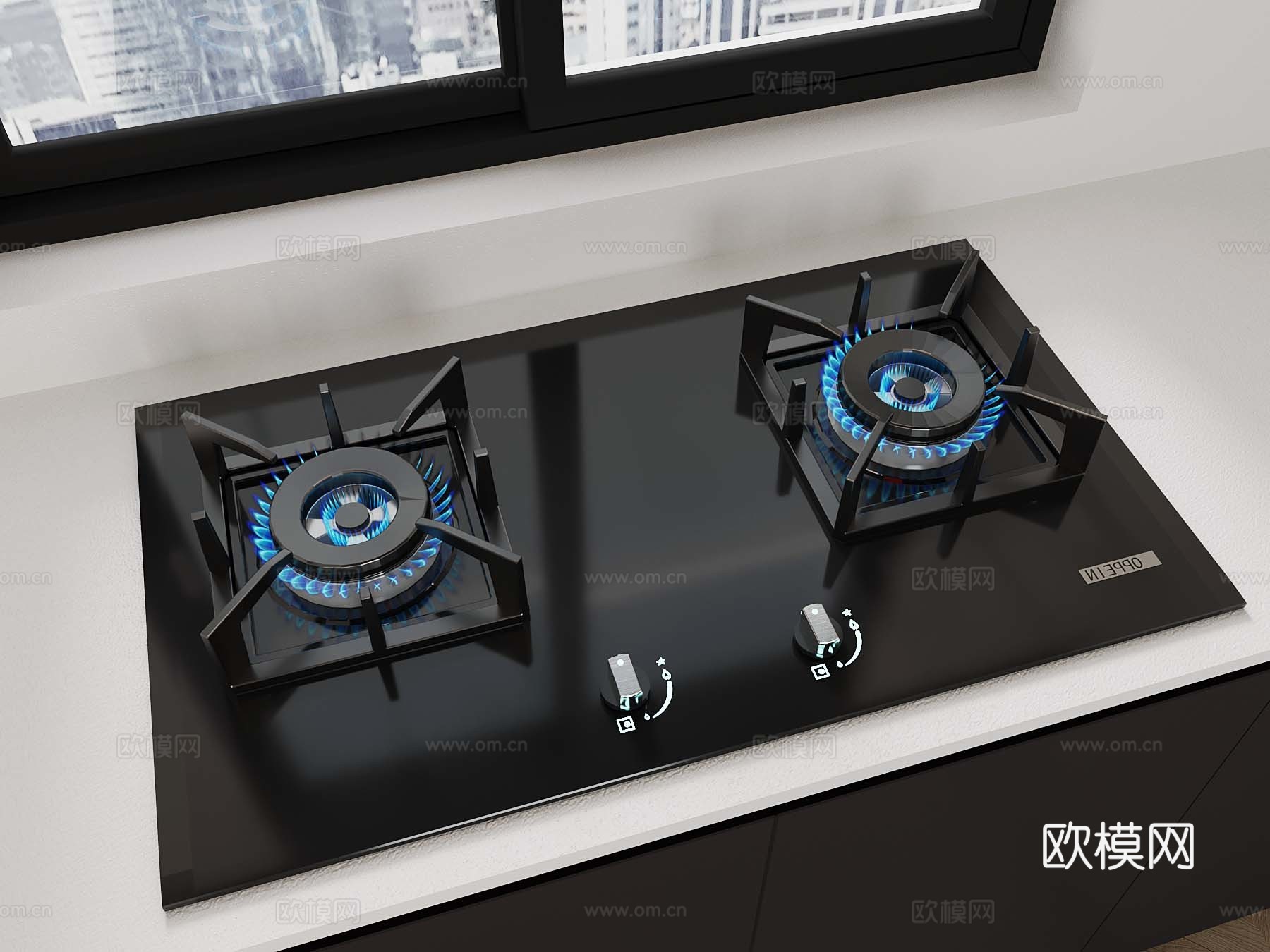 03现代灶台 灶具 燃气灶3d模型