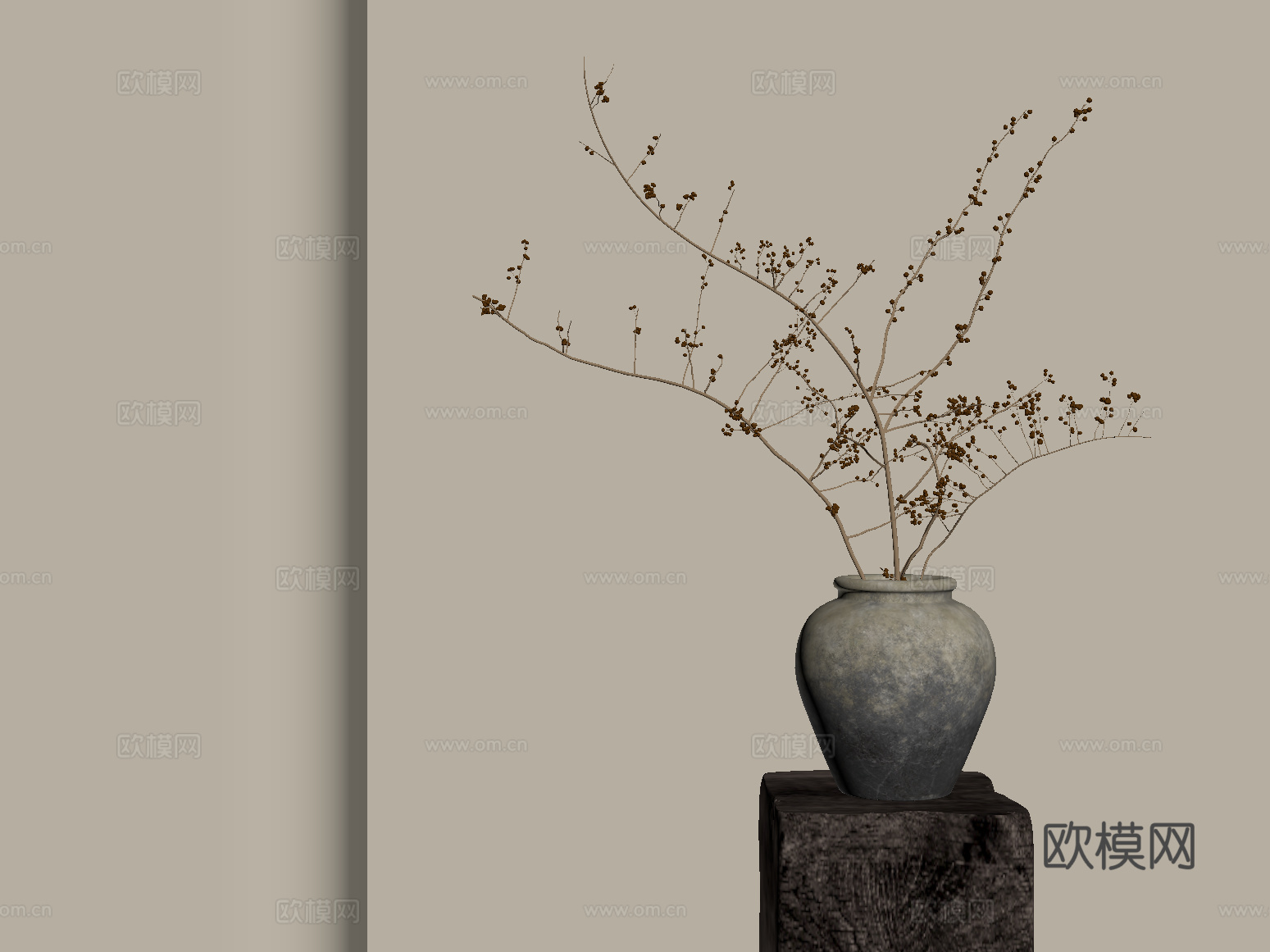 20花艺 中古风花瓶 花卉 花艺 绿植su模型