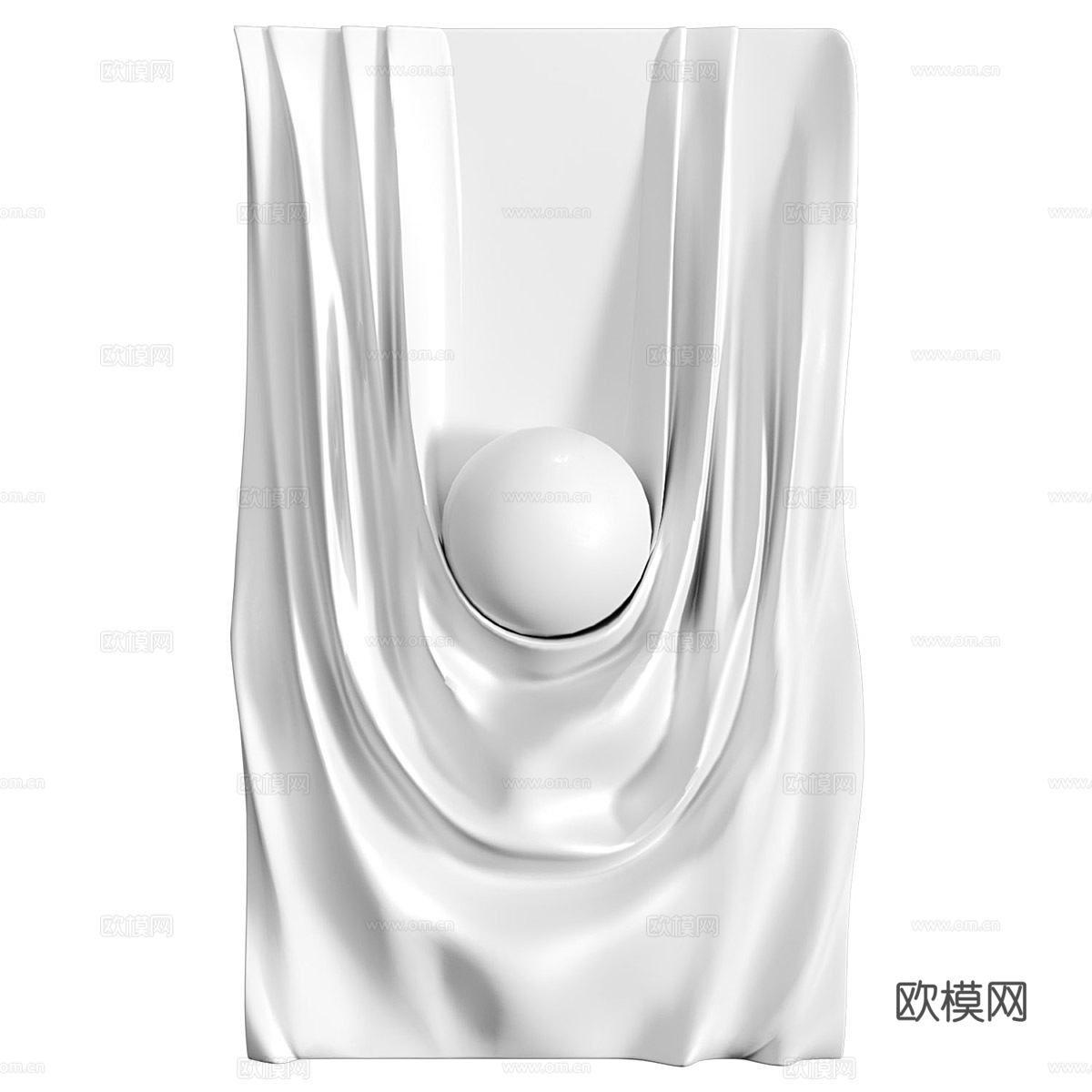 现代意式装饰性抽象球板3d模型