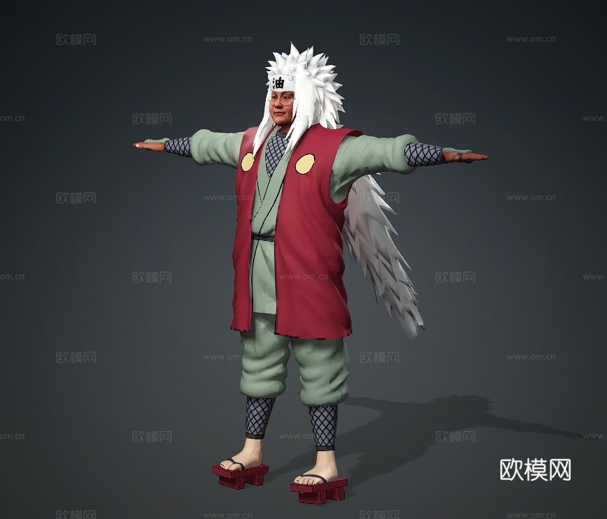 《火影忍者》自来也，酷似孙笑川天皇，次世代带带大师兄3d模型