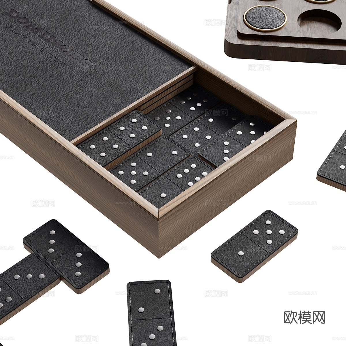 现代意式桌面棋盘游戏套装3d模型