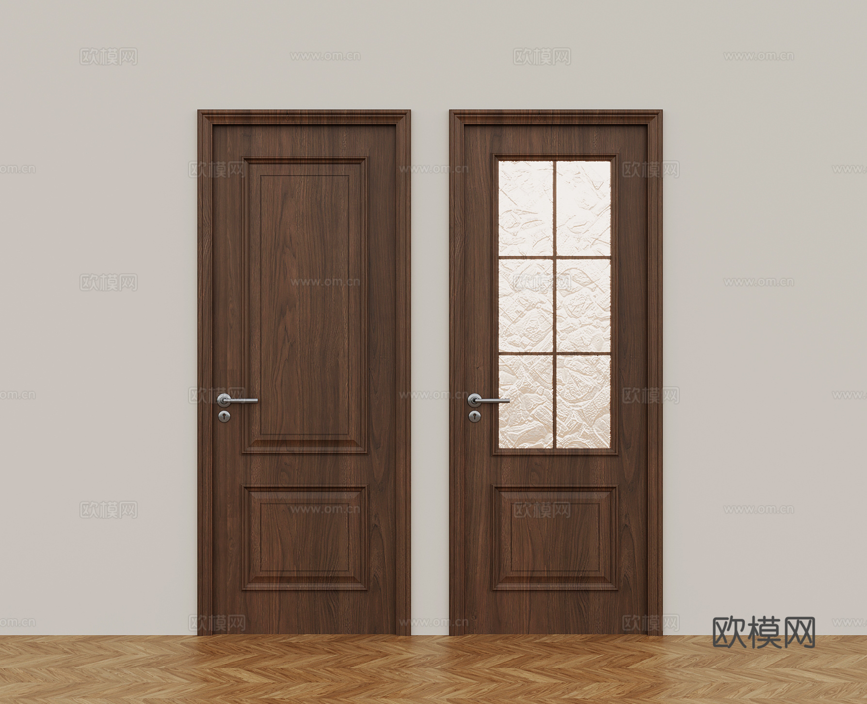 06现代法式单开门3d模型