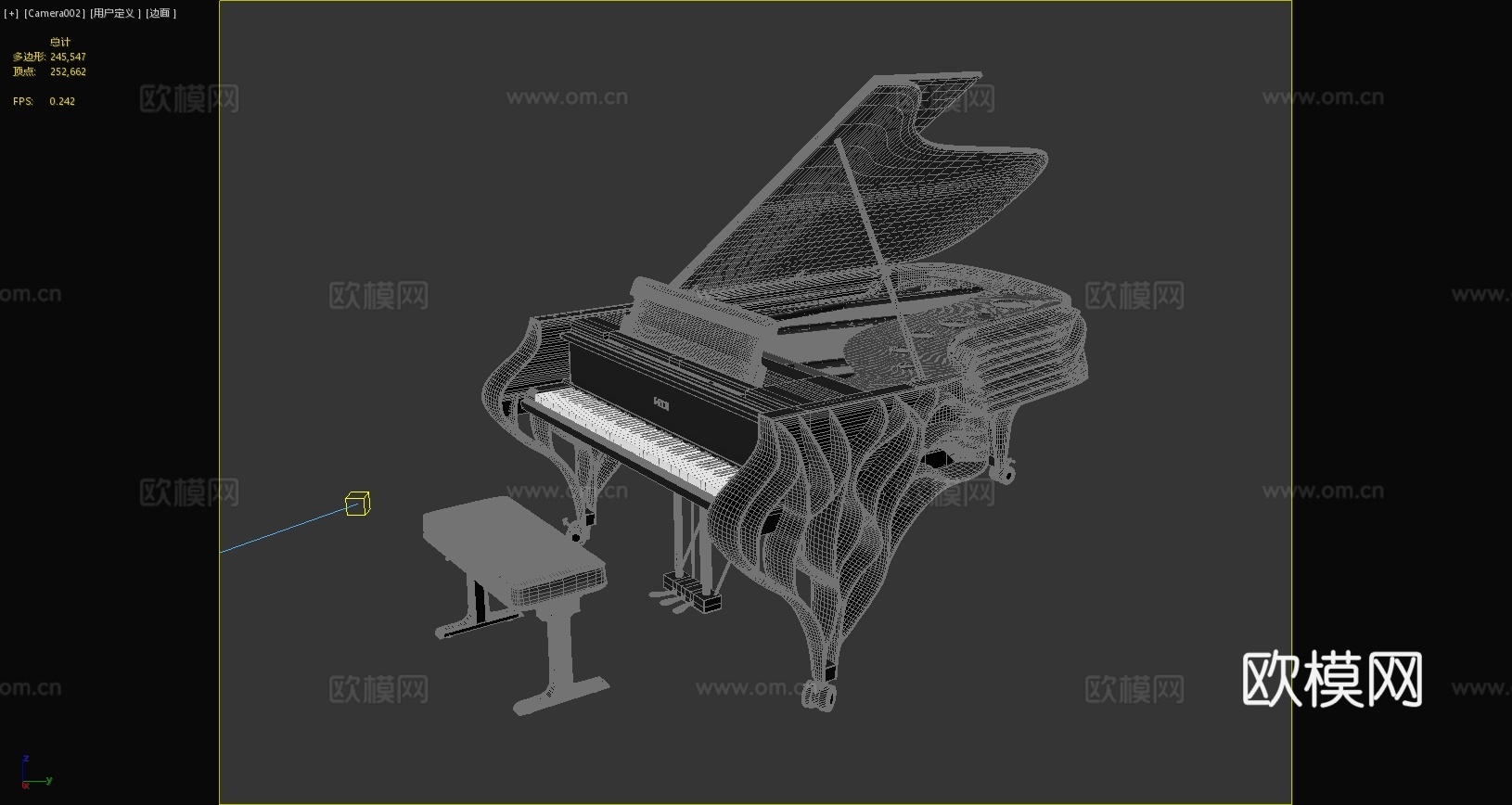 钢琴现代钢琴异形钢琴金属钢琴3d模型