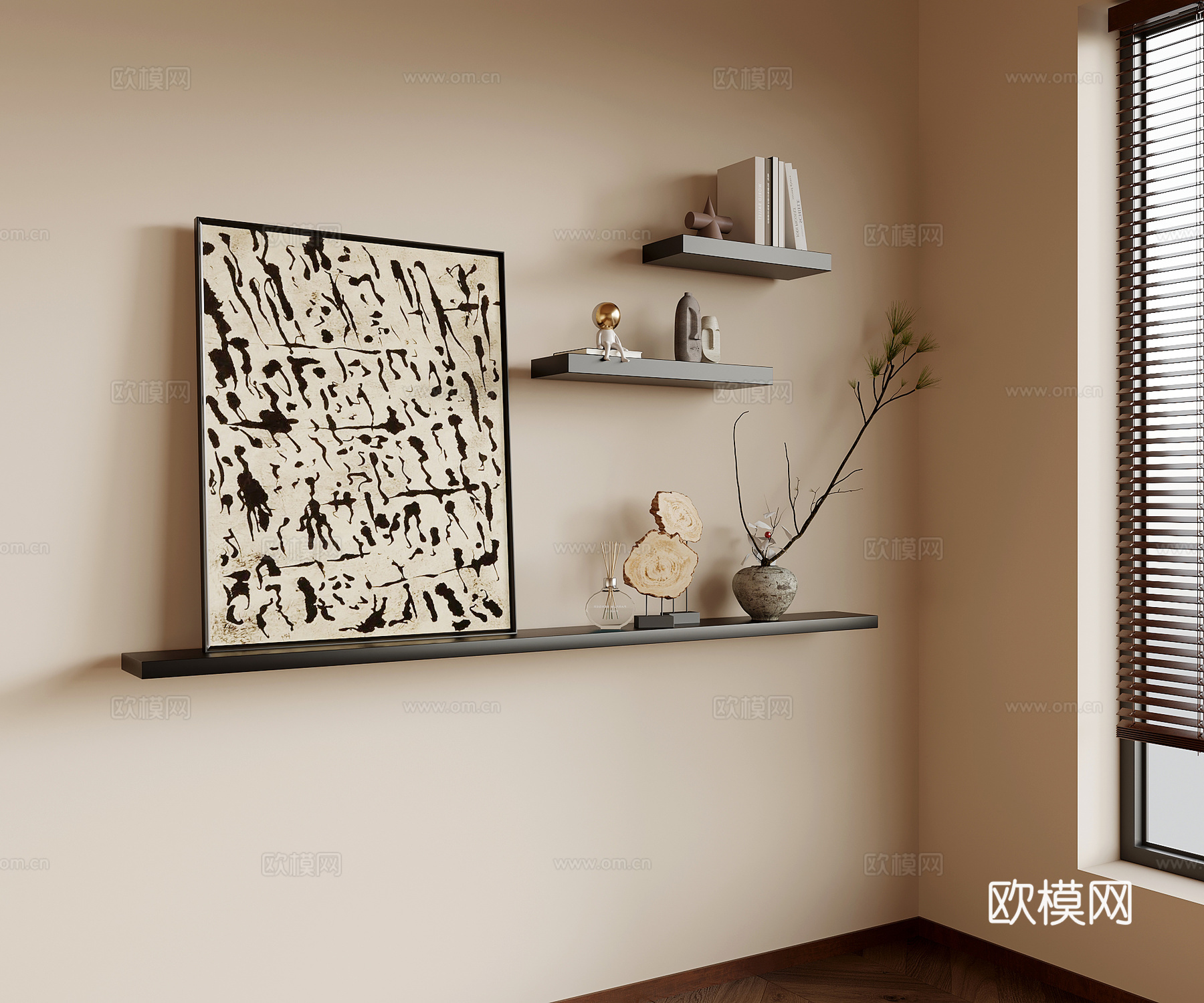 13饰品摆件 中古风饰品摆件 书籍摆件 装饰画3d模型