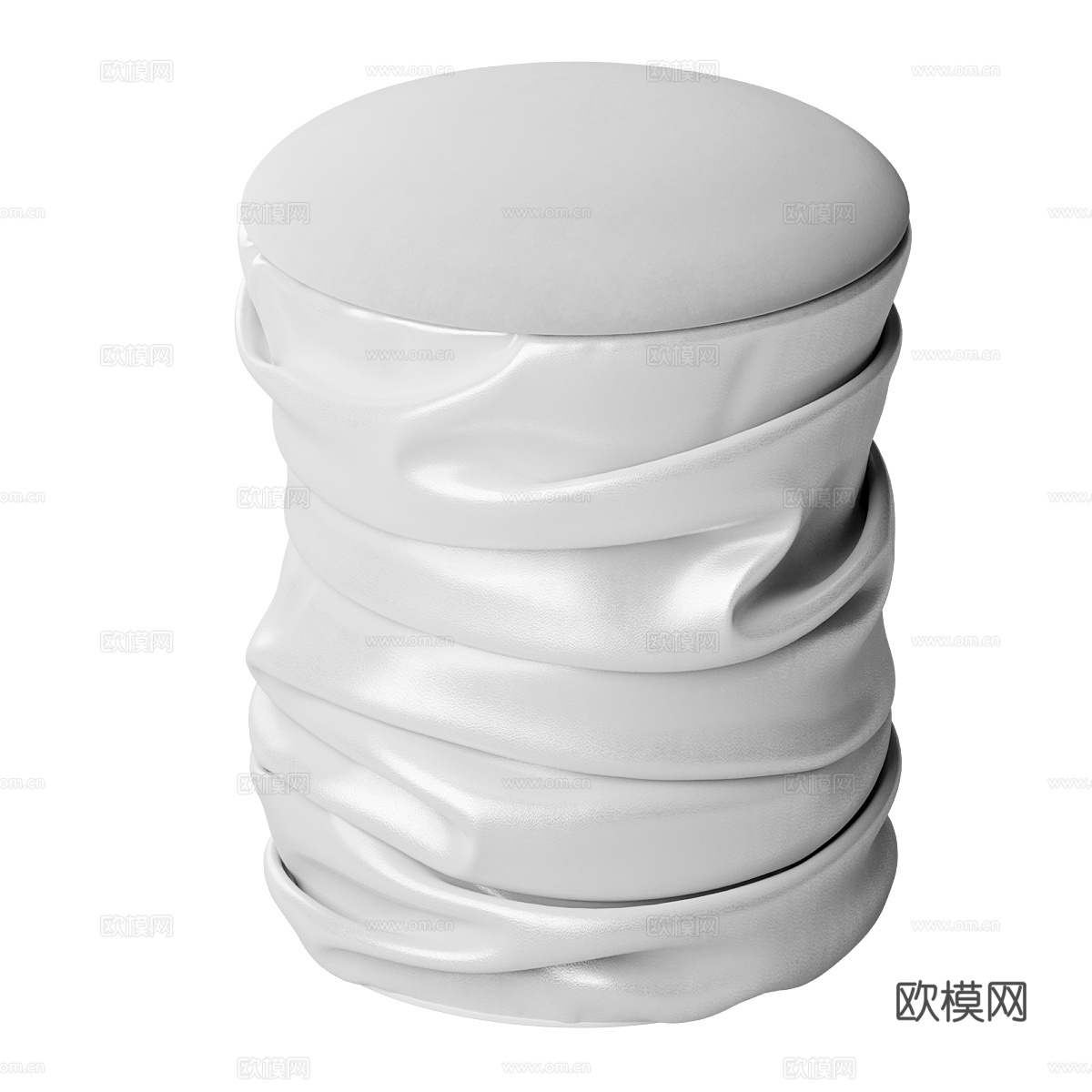 现代极简桶形坐墩3d模型