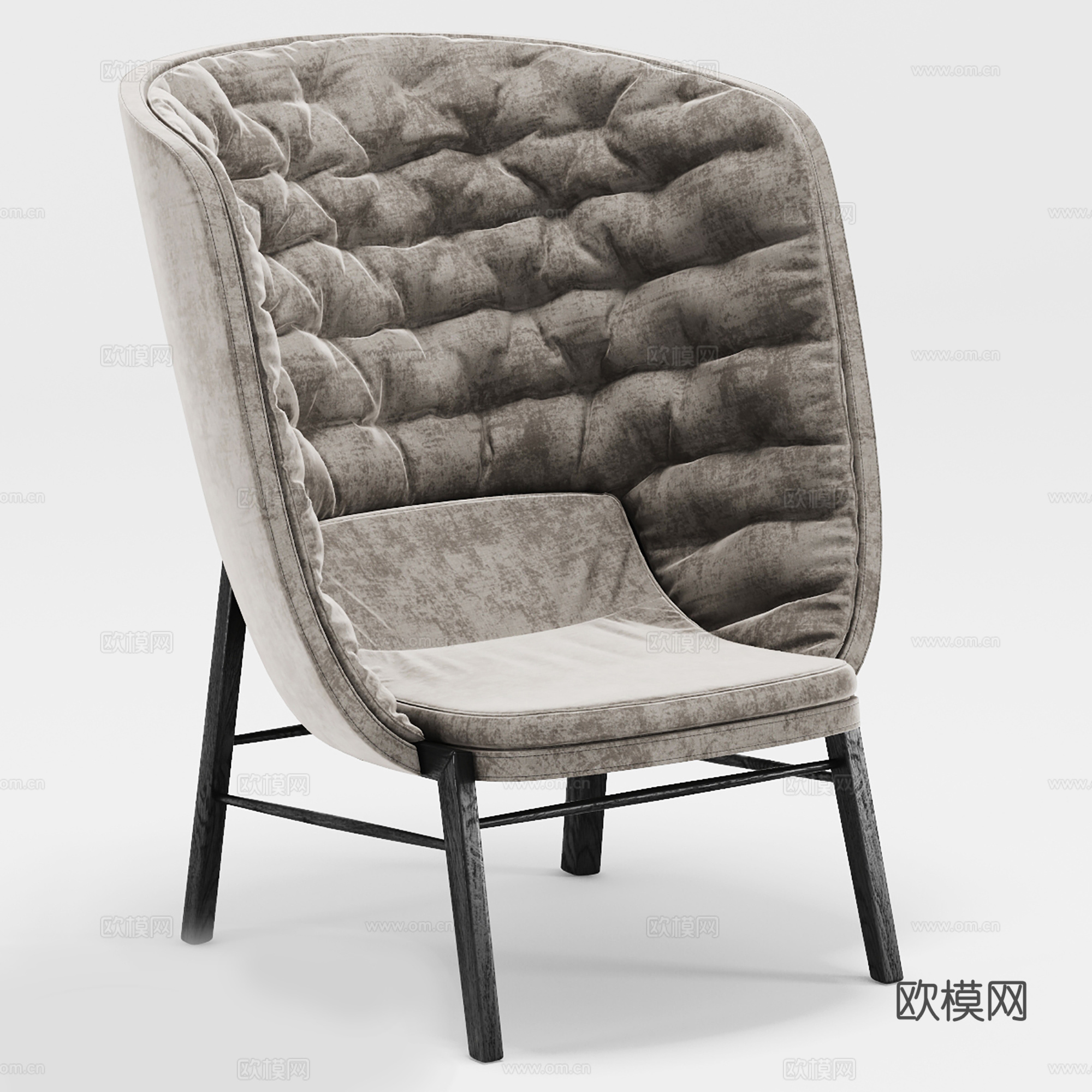 简欧休闲椅 布椅 单椅3d模型