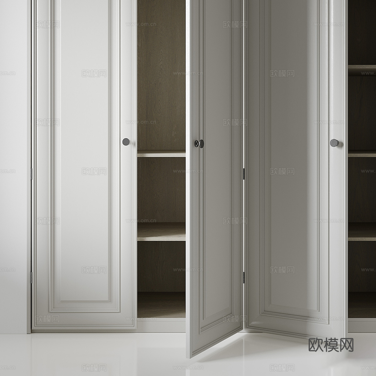 现代意式开门衣柜3d模型