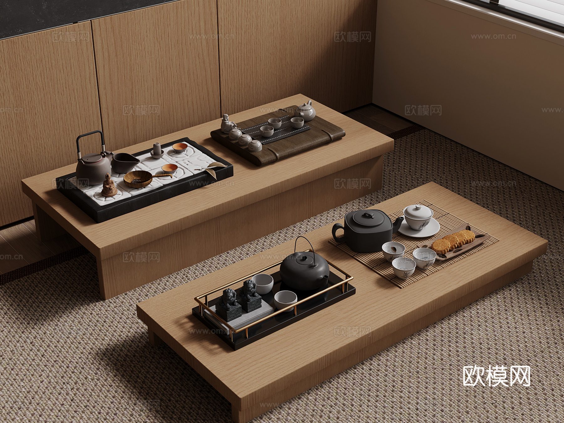 34新中式茶具 茶壶 茶杯su模型