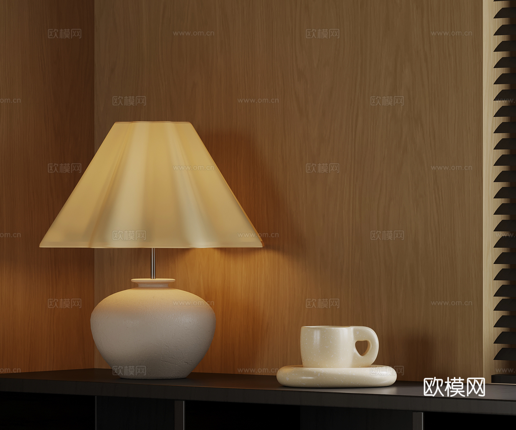 18法式奶油风台灯3d模型