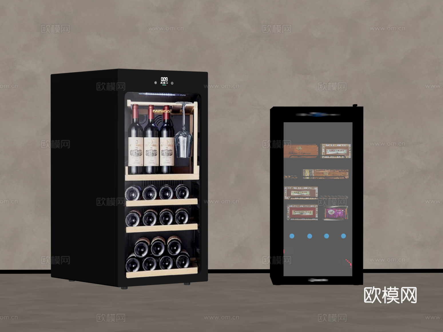 05酒柜 现代恒温红酒柜su模型