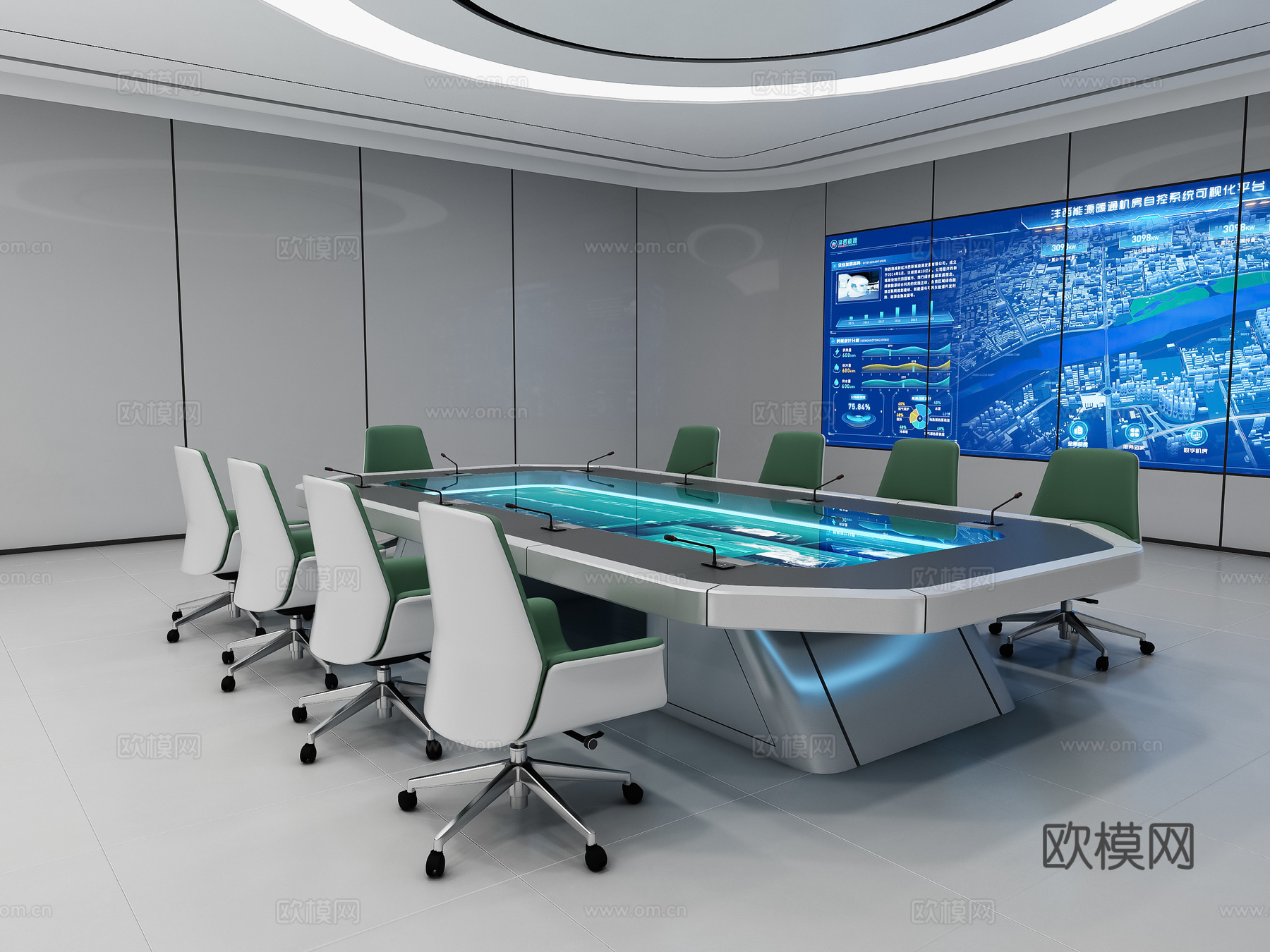 现代会议桌3d模型