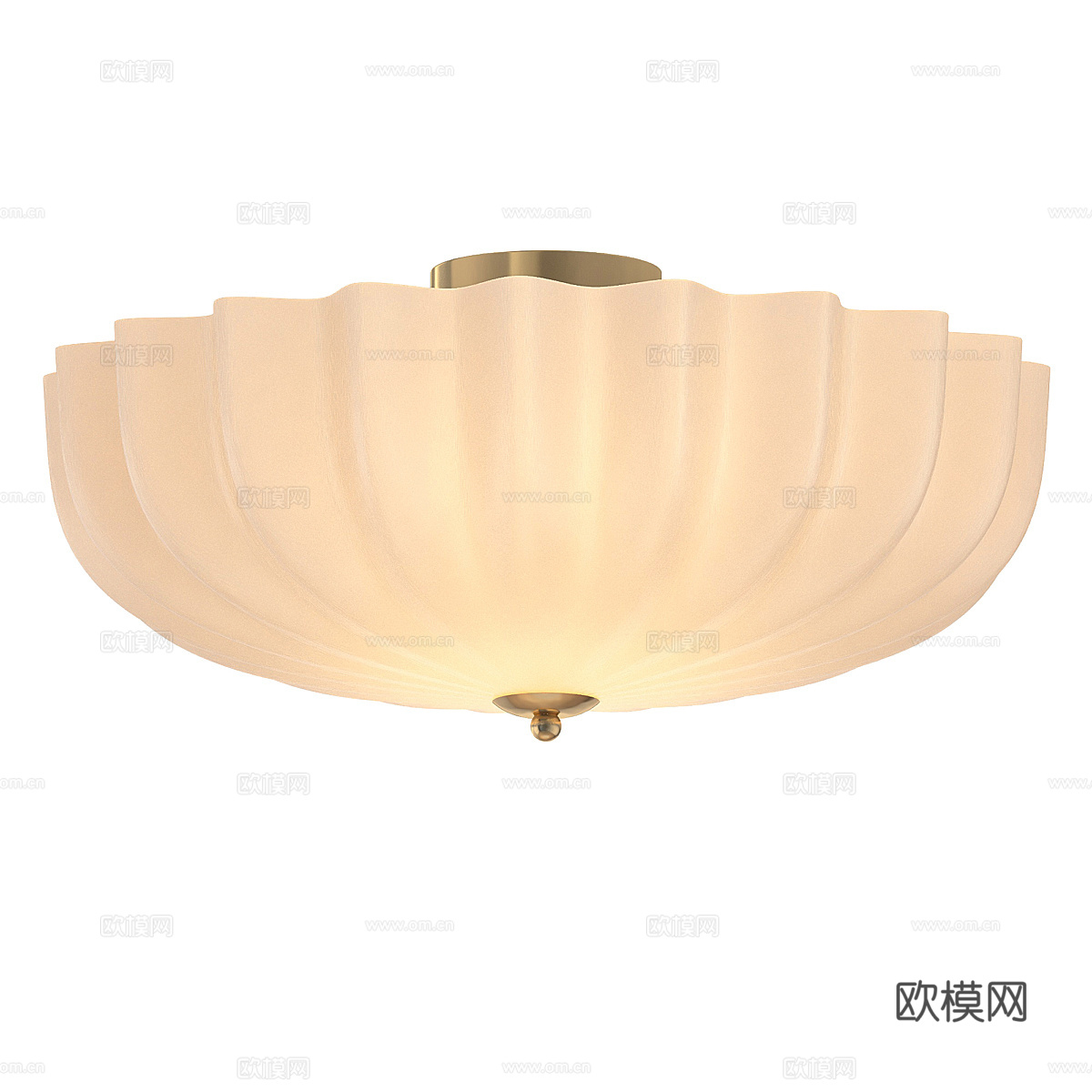 现代轻奢玻璃吸顶灯3d模型