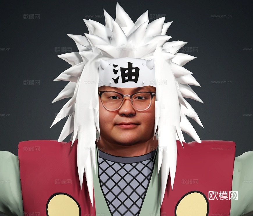 《火影忍者》自来也，酷似孙笑川天皇，次世代带带大师兄3d模型