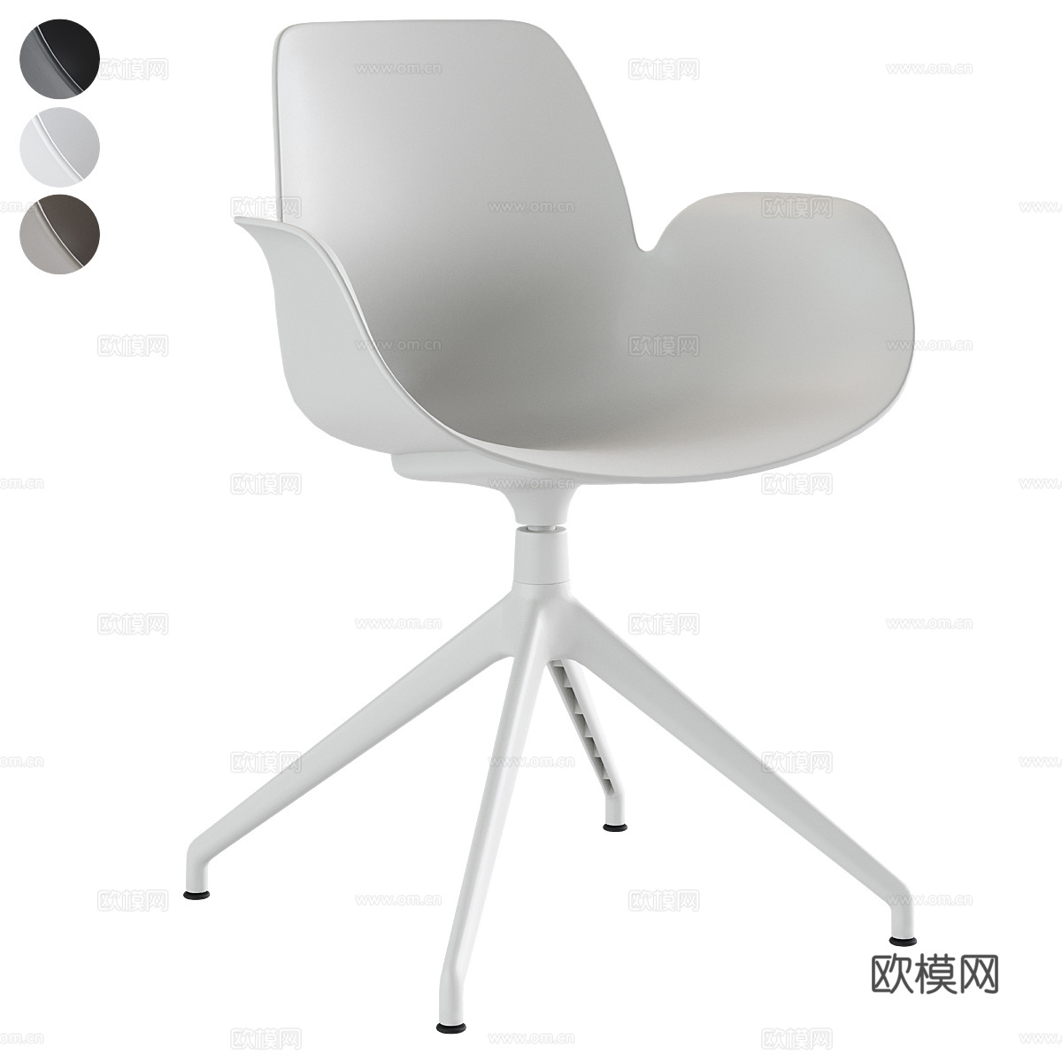 现代意式不锈钢办公椅3d模型