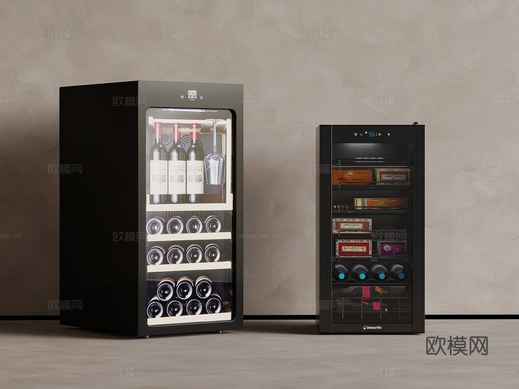 05酒柜 现代恒温红酒柜su模型