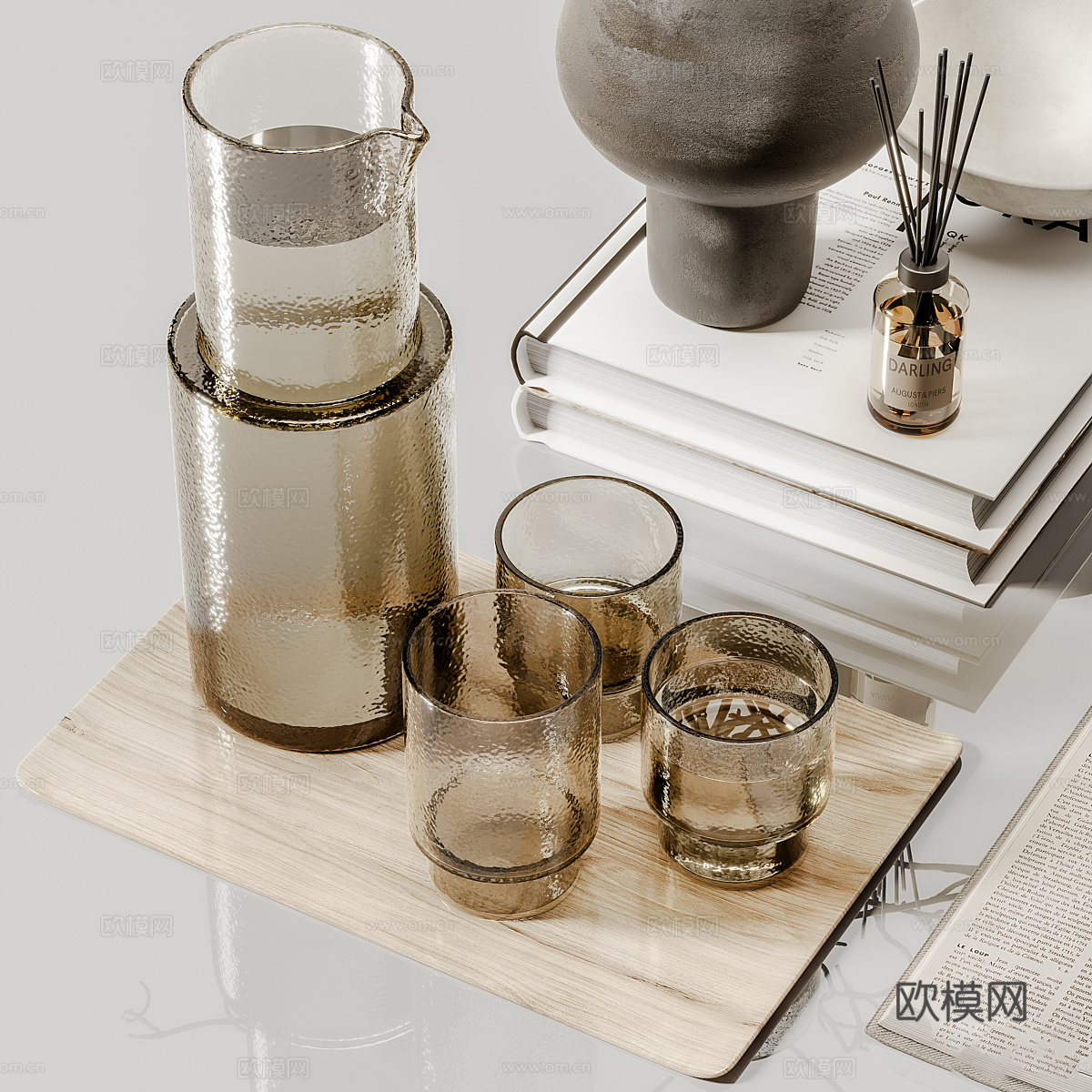 新中式饰品摆件组合3d模型